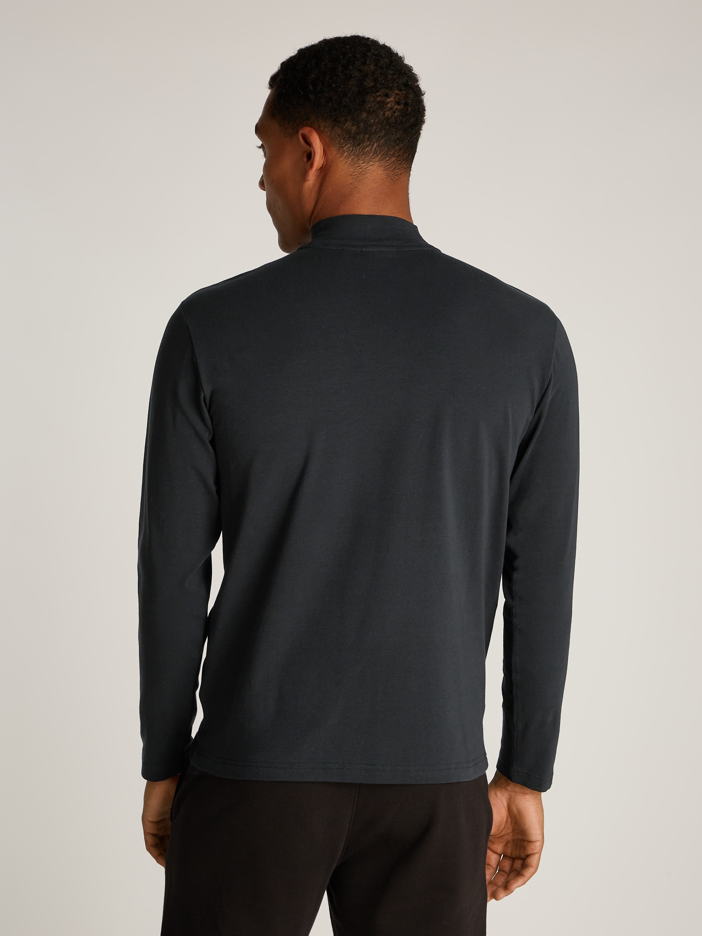 Calvin Klein Stehkragenshirt »NANO LOGO LS MOCK T-SHIRT«, mit Logoprint