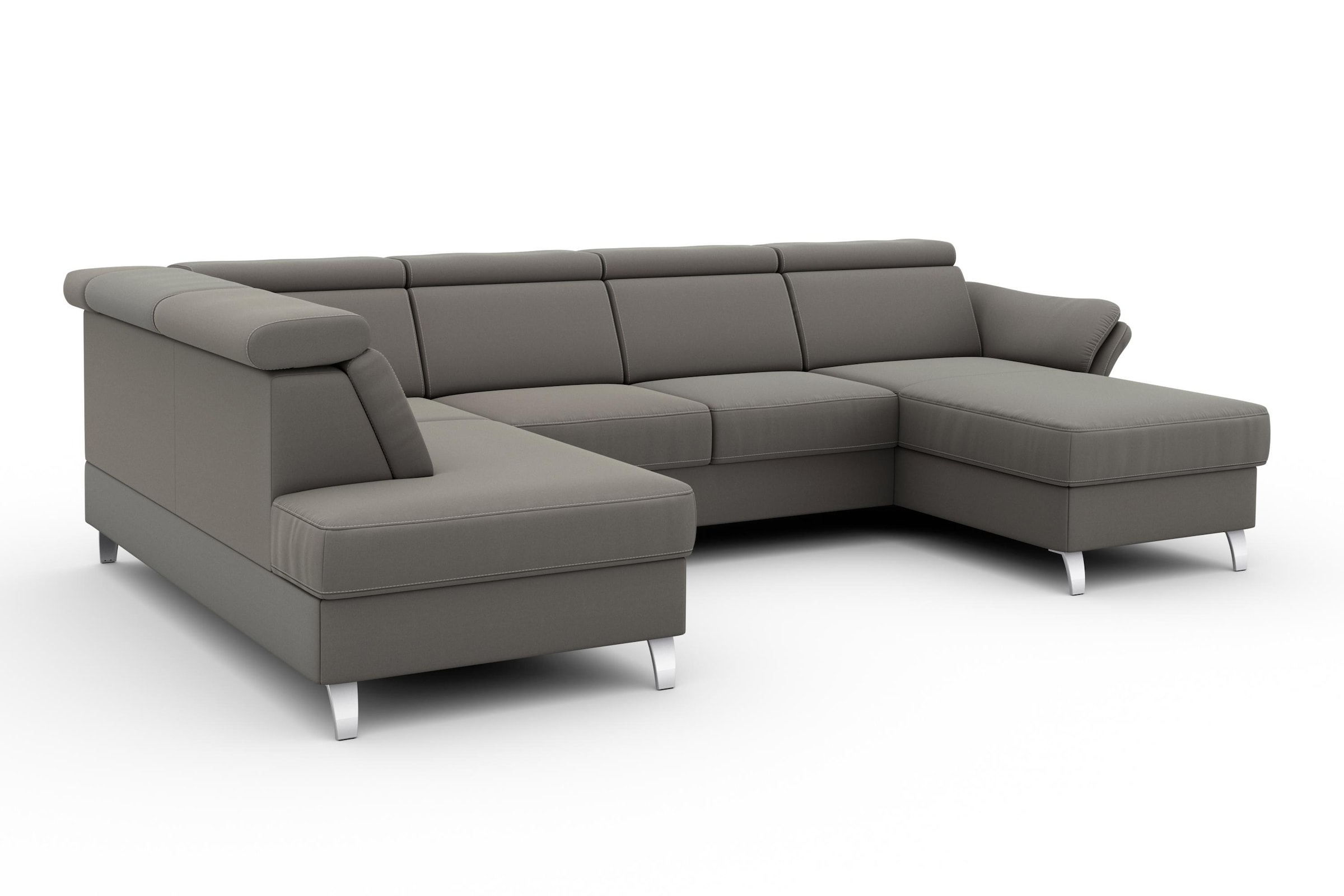 sit&more Wohnlandschaft »Vincenzo U-Form«, inklusive Kopfteilverstellung, wahlweise mit Bettfunktion, Bettkasten