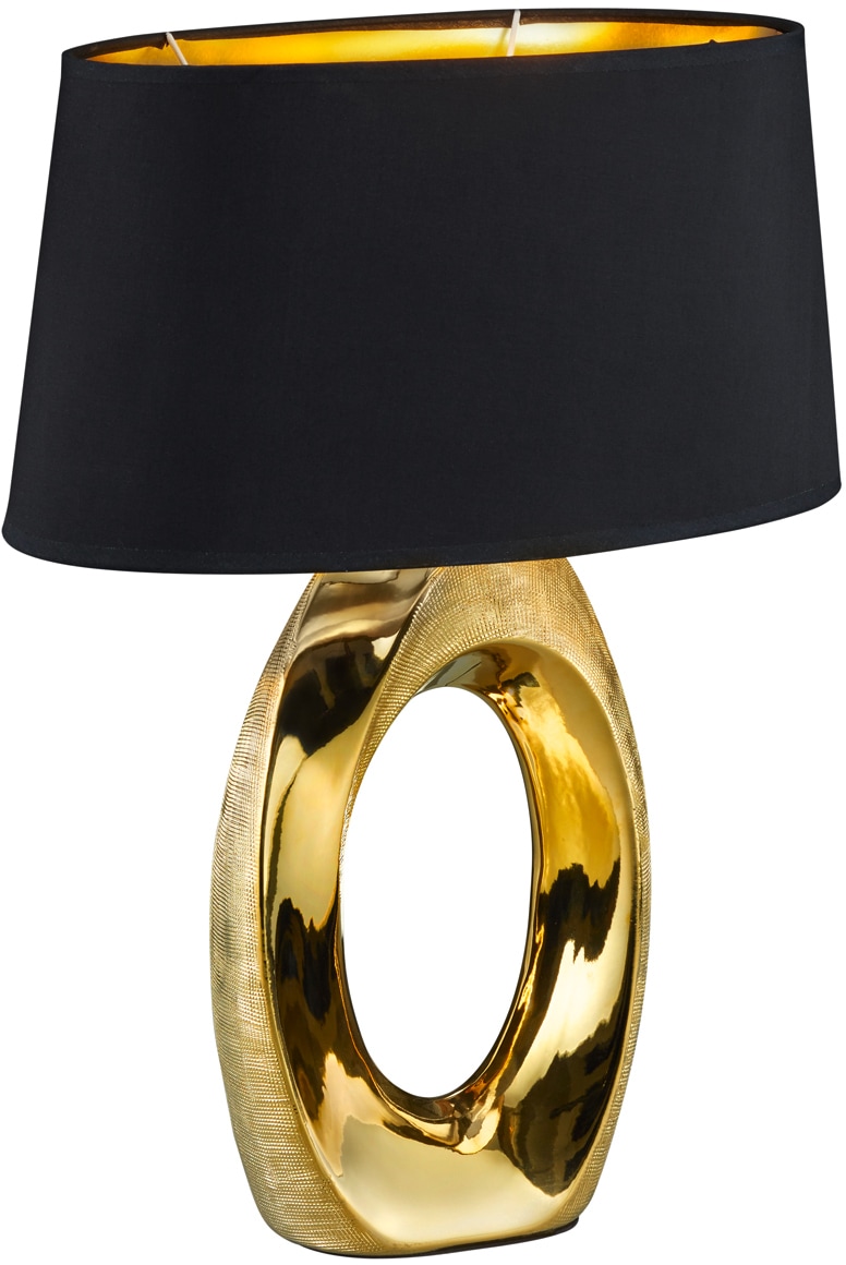 in OTTO schwarz/gold Leuchten »Taba«, bei 1 flammig-flammig, Nachttischlampe, golfarbig, Tischlampe Schreibtischlampe Stoffschirm TRIO