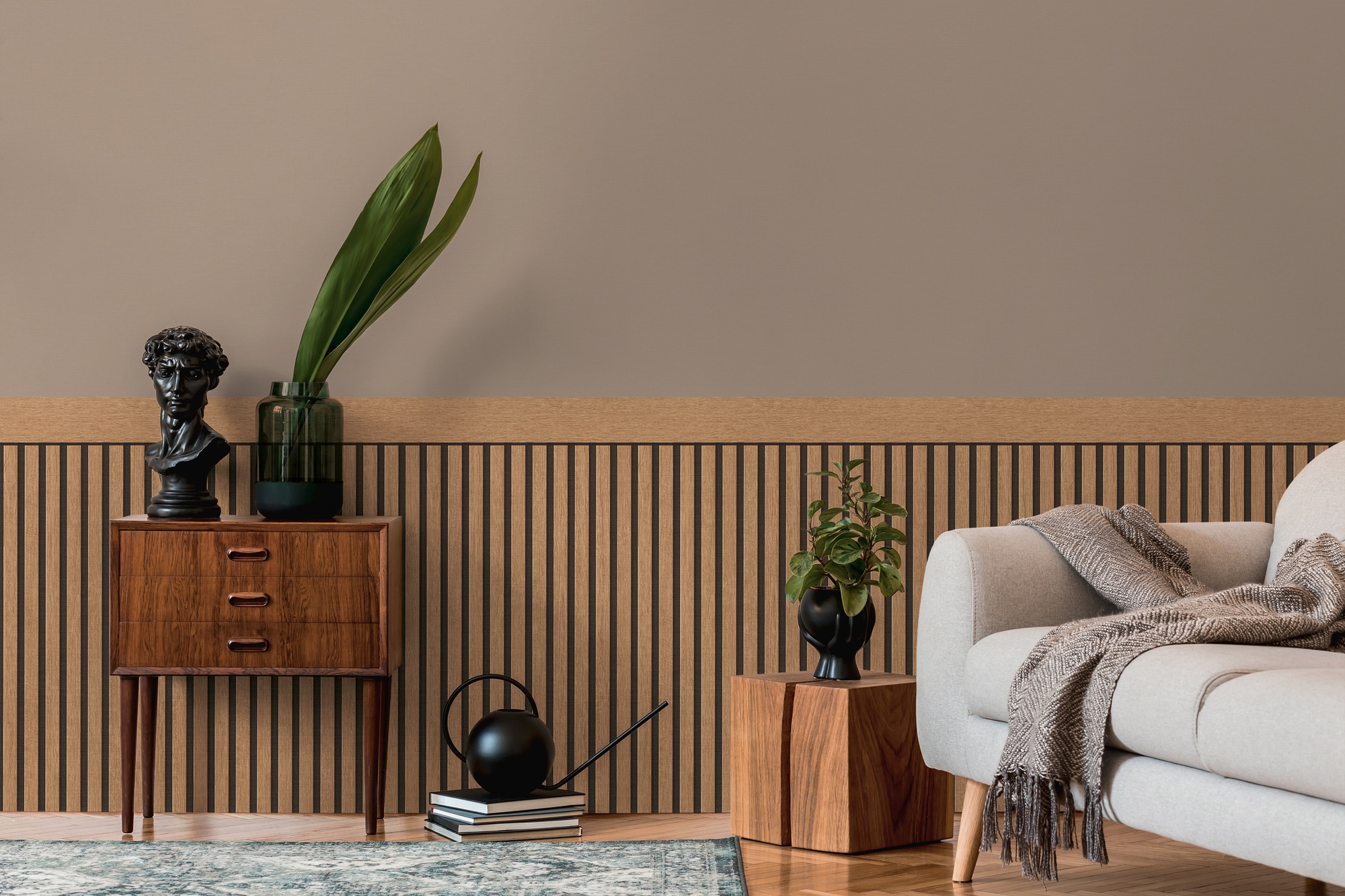 living walls Vliestapete »Wallpanel Tapete Wandpaneele Mustertapete Holzpaneele Natur« matt strukturiert Vliestapete Holz-Optik für Schlafzimmer Küche Wohnzimmer Wandpaneele
