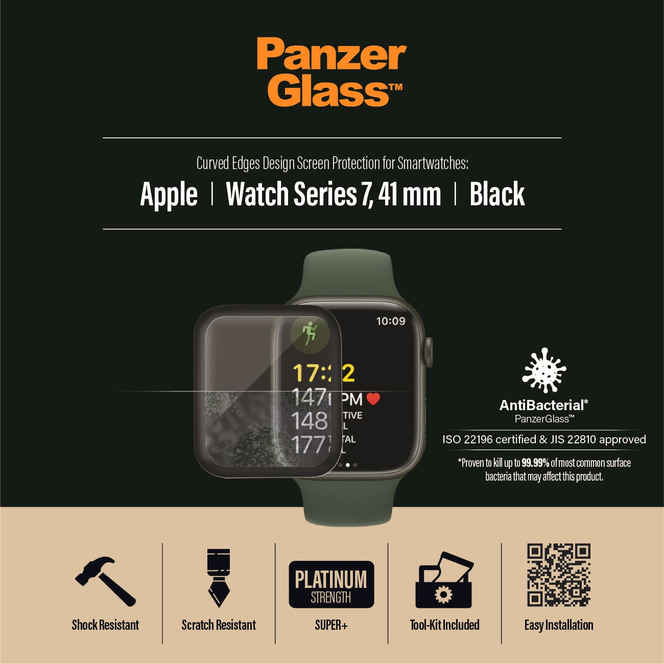 PanzerGlass Displayschutzglas »Screen Protector Glass« für Apple Watch Series 7/8 41mm