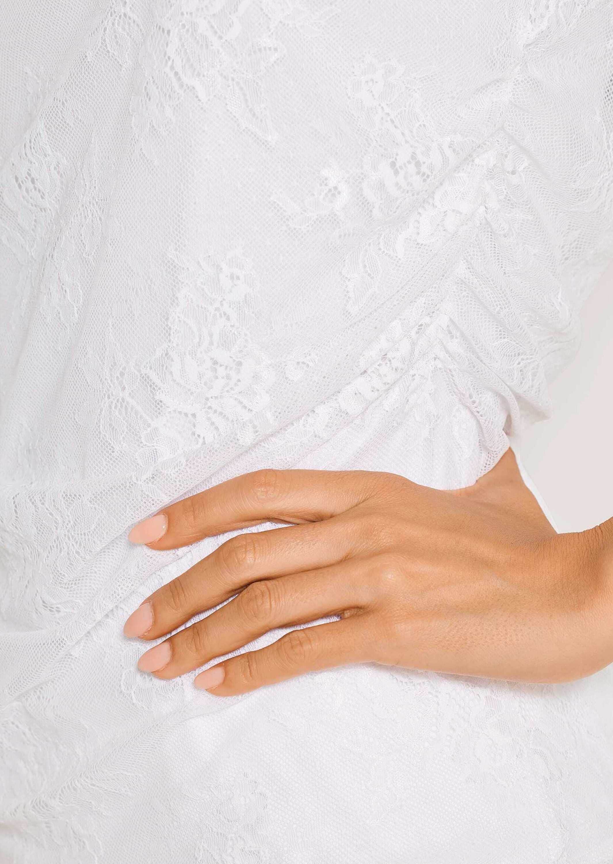 MADELEINE Kurzarmshirt »Shirt Shirt« Edles Spitzentop mit Jerseyfutter und seitlicher Raffung