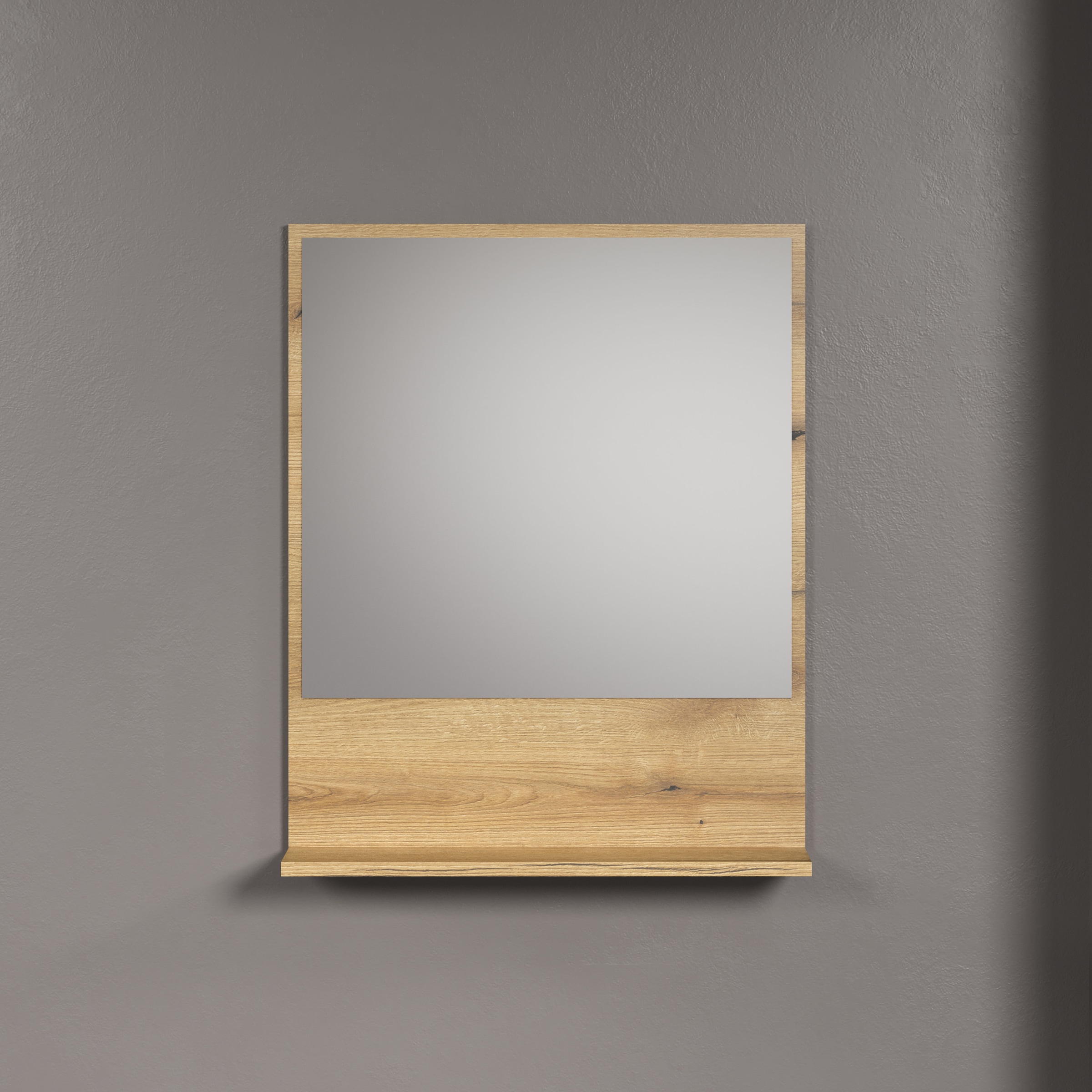 welltime Badspiegel »Amrum«, (1 St.), Eleganter Badezimmerspiegel mit Ablage - Maße (B/T/H) 60-80/14/74 cm