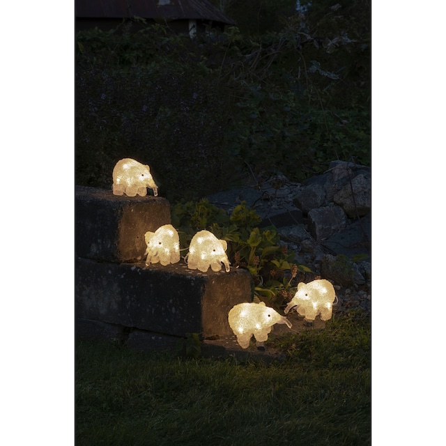 KONSTSMIDE LED Dekofigur »LED Acryl Elefanten, 5er-Set, 40 warm weiße Dioden«,  40 flammig-flammig kaufen online bei OTTO