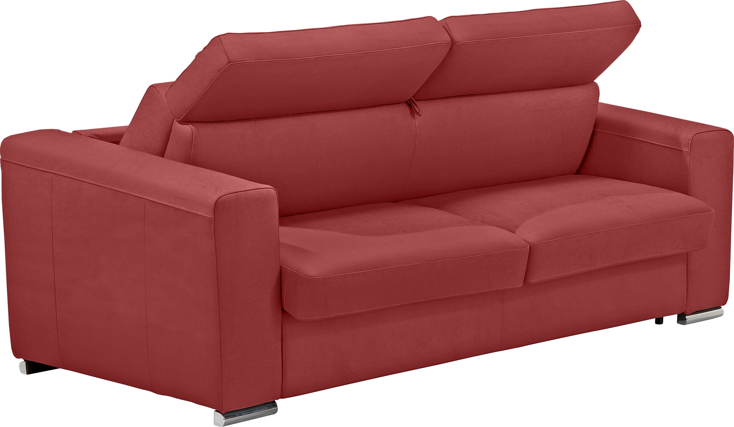 Egoitaliano Schlafsofa »Cabiria, Design und super Sitz- und Liegekomfort«, Sofa inkl. Schlaffunktion, Kopfteile verstellbar, mit Metallfüßen