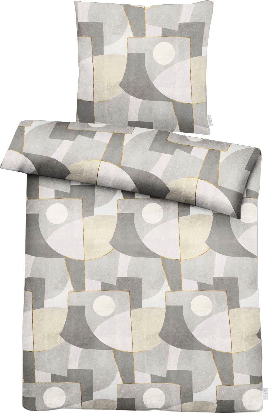 Apelt Bettwäsche »James« 2 Stk. tlg. extravagante DesignBettwäsche in grau, Größe B/L: 80 cm x 80 cm