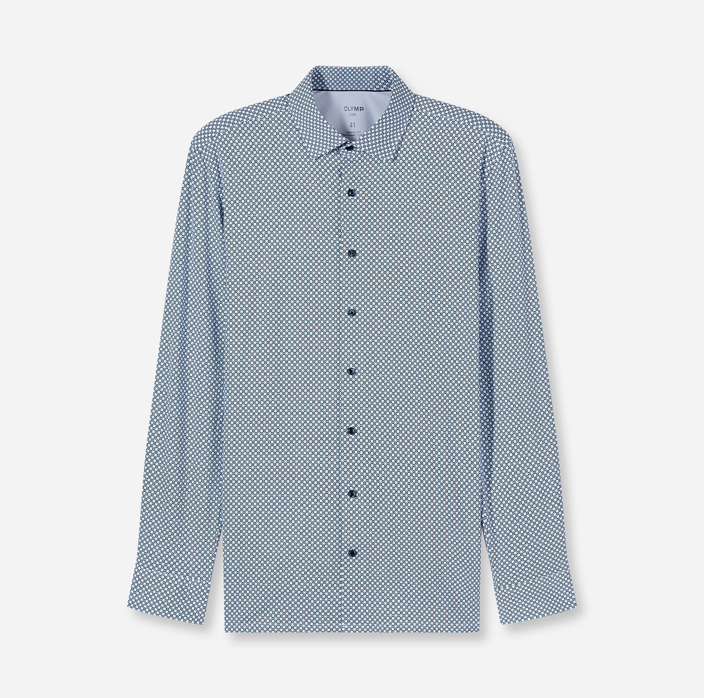 OLYMP Langarmhemd »Luxor 24/Seven« Businesshemd, modern fit, New Kentkragen, gemustert, bügelleicht