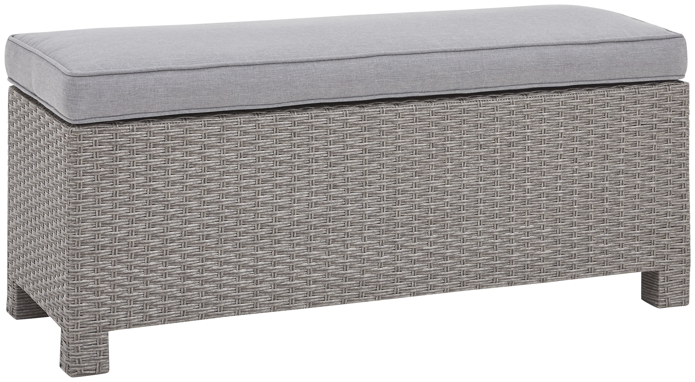 KONIFERA Gartenlounge-Set »Monaco«, (16 tlg.), mit Sitzbank, Hocker, Tisch 145x80 cm, inkl. Auflagen, Alu/Polyrattan