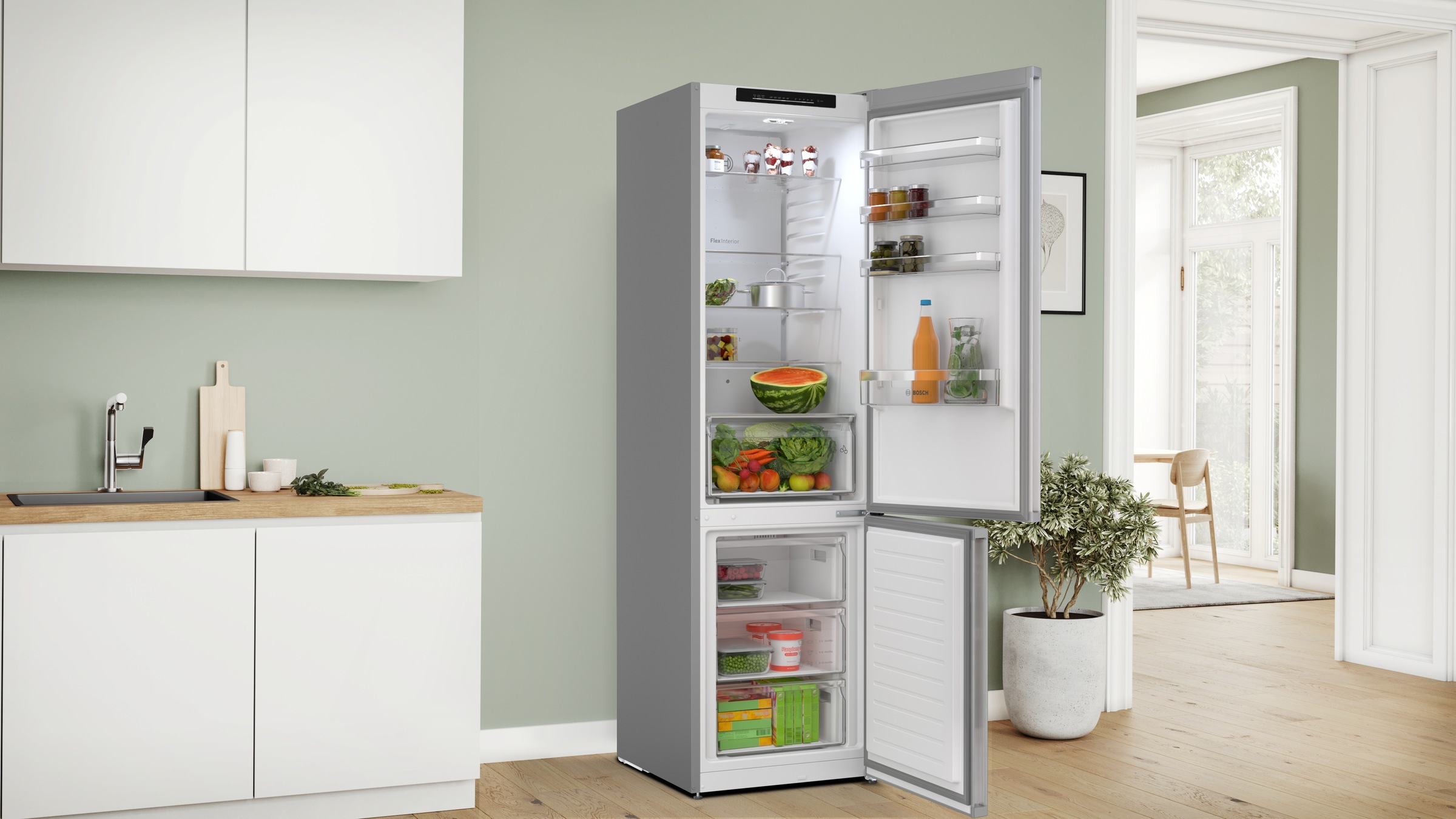 BOSCH Kühl-/Gefrierkombination Serie 4 »KGN392LCG« 203 cm hoch 60 cm breit Total No Frost, VitaFresh XXL <0 °C>, Perfect Fit