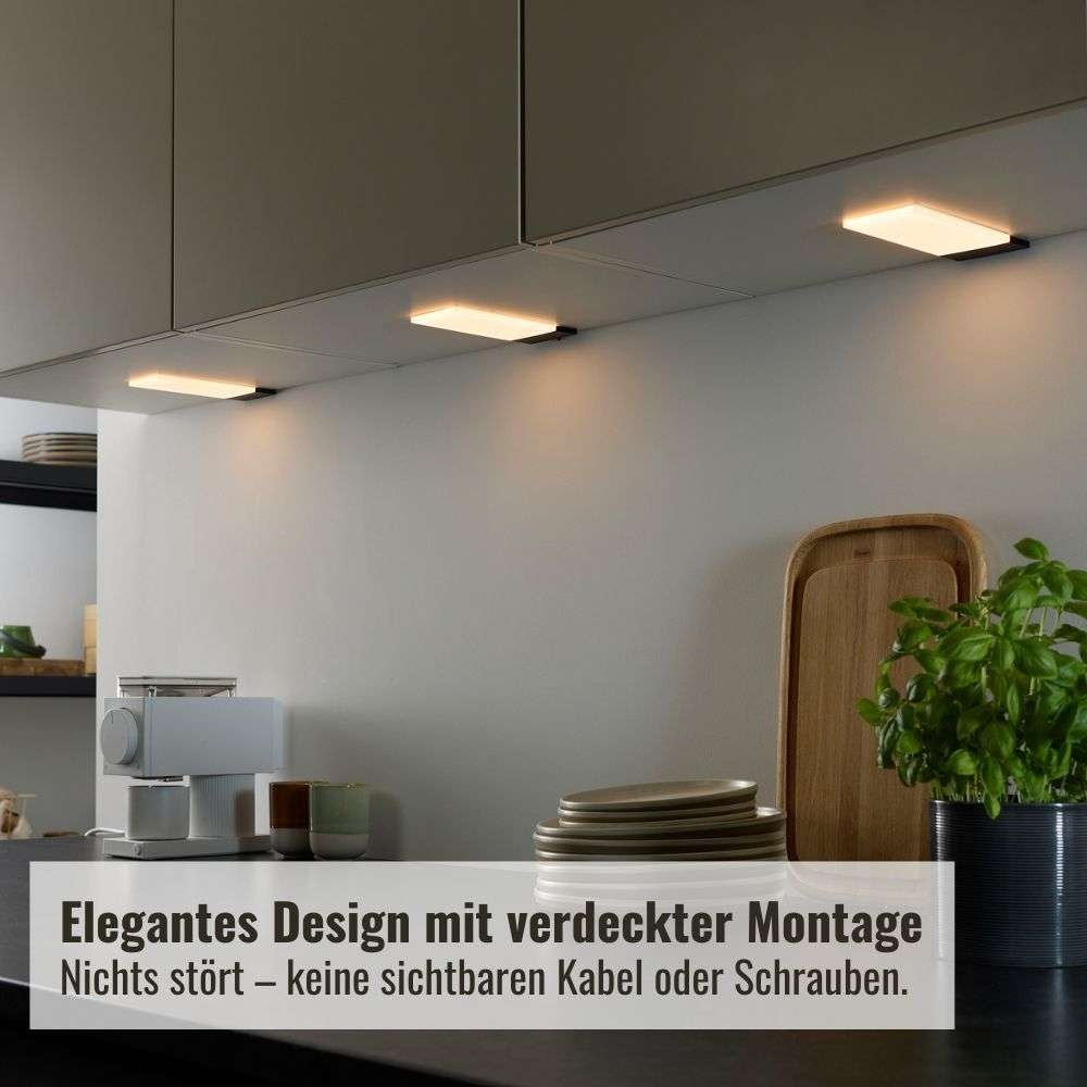 Loevschall Unterschrankleuchte »Polaris Set versch. Varianten, Unterbauleuchte, Unterschrankleuchte« LED-Modul Warmweiß Bewegungsmelder, LED integriert, Warmweiß, eingebaute Sensorfunktion