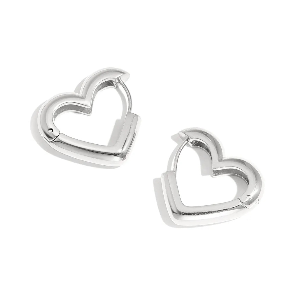 Adelia´s Paar Creolen »Ohrringe Creolen aus Edelstahl, 2,2 x 2,5 cm« Modeschmuck, trendig mit offener Herzform