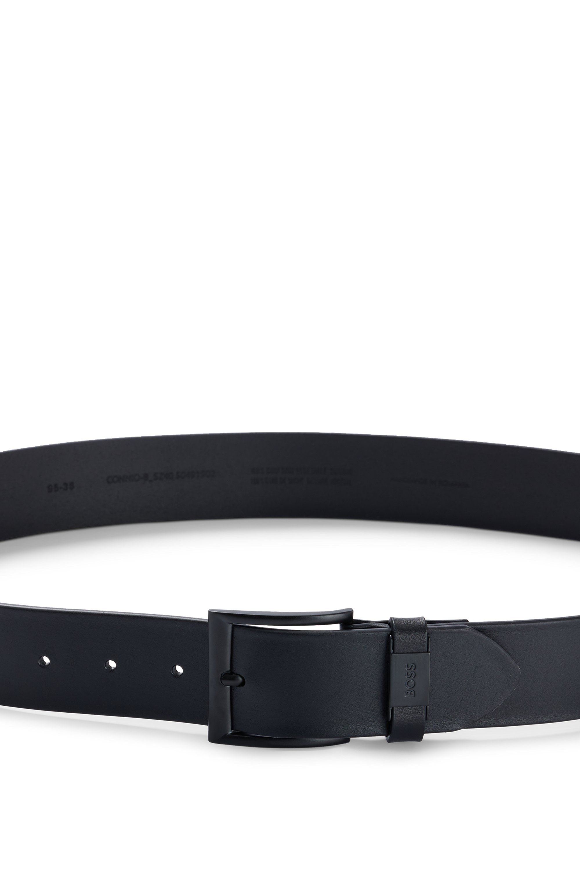 BOSS Ledergürtel »Connio« minimalistisch, Matte-Schliesse und Boss-Prägung auf der Lederschlaufe