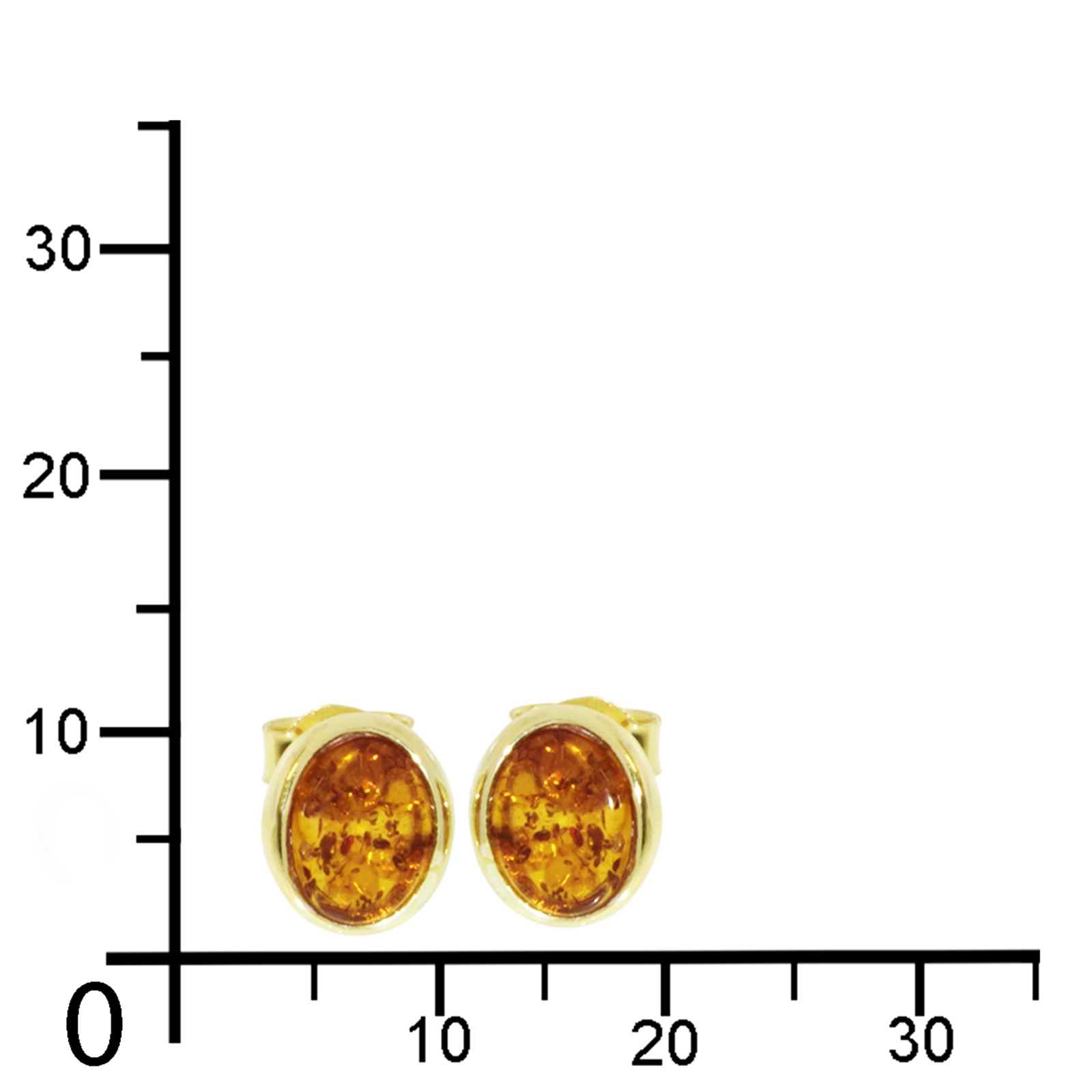 OSTSEE-SCHMUCK Paar Ohrstecker »- Classic 8x6 mm - Gold 585/000 - Bernstein«
