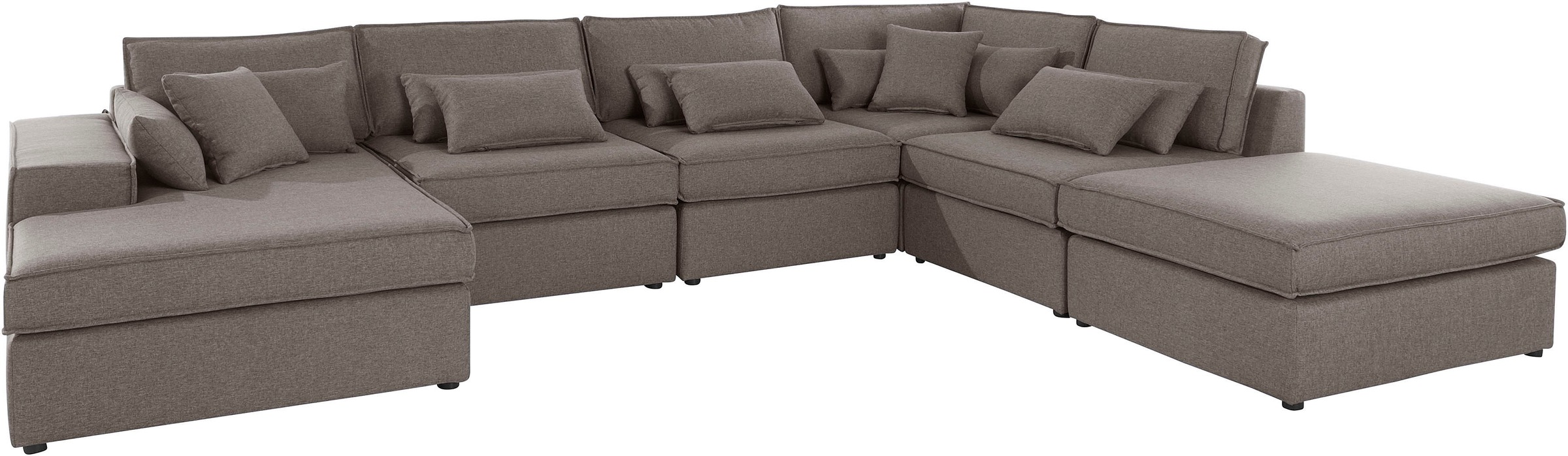 OTTO home Wohnlandschaft »Florid U-Form« 6 Teile, bestehend aus Modulen, viele Bezugsqualitäten, auch in Cord