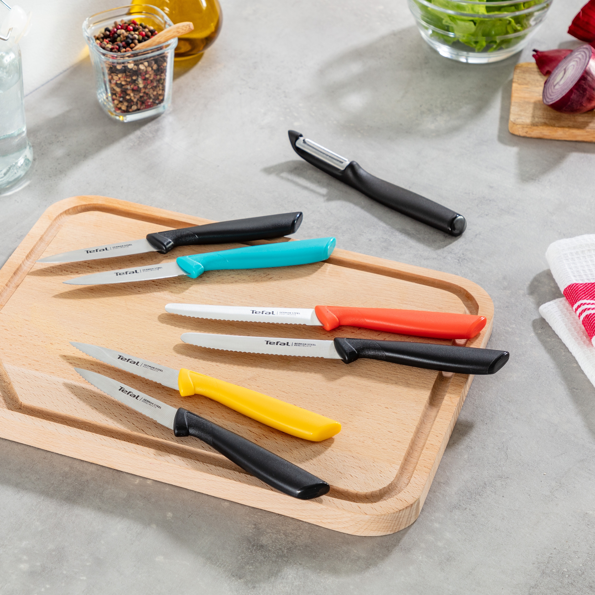 Tefal Sparschäler »Colorfood« 17 cm, beidseitig gezahnte Klinge, für Rechts- und Linkshänder