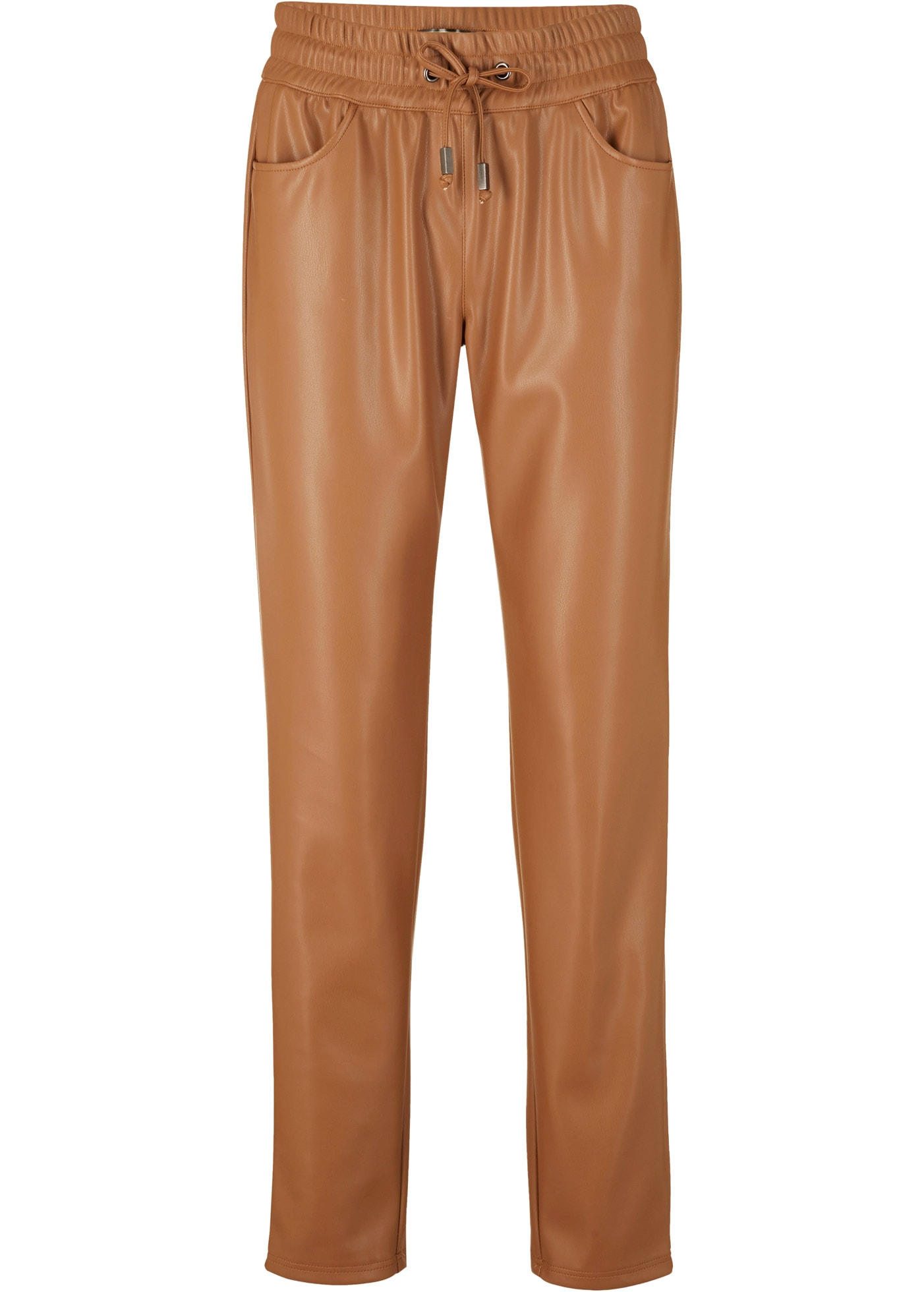 bonprix Schlupfhose  aus Lederimitat, aus Polyester, lockere Passform, eleganter Stil