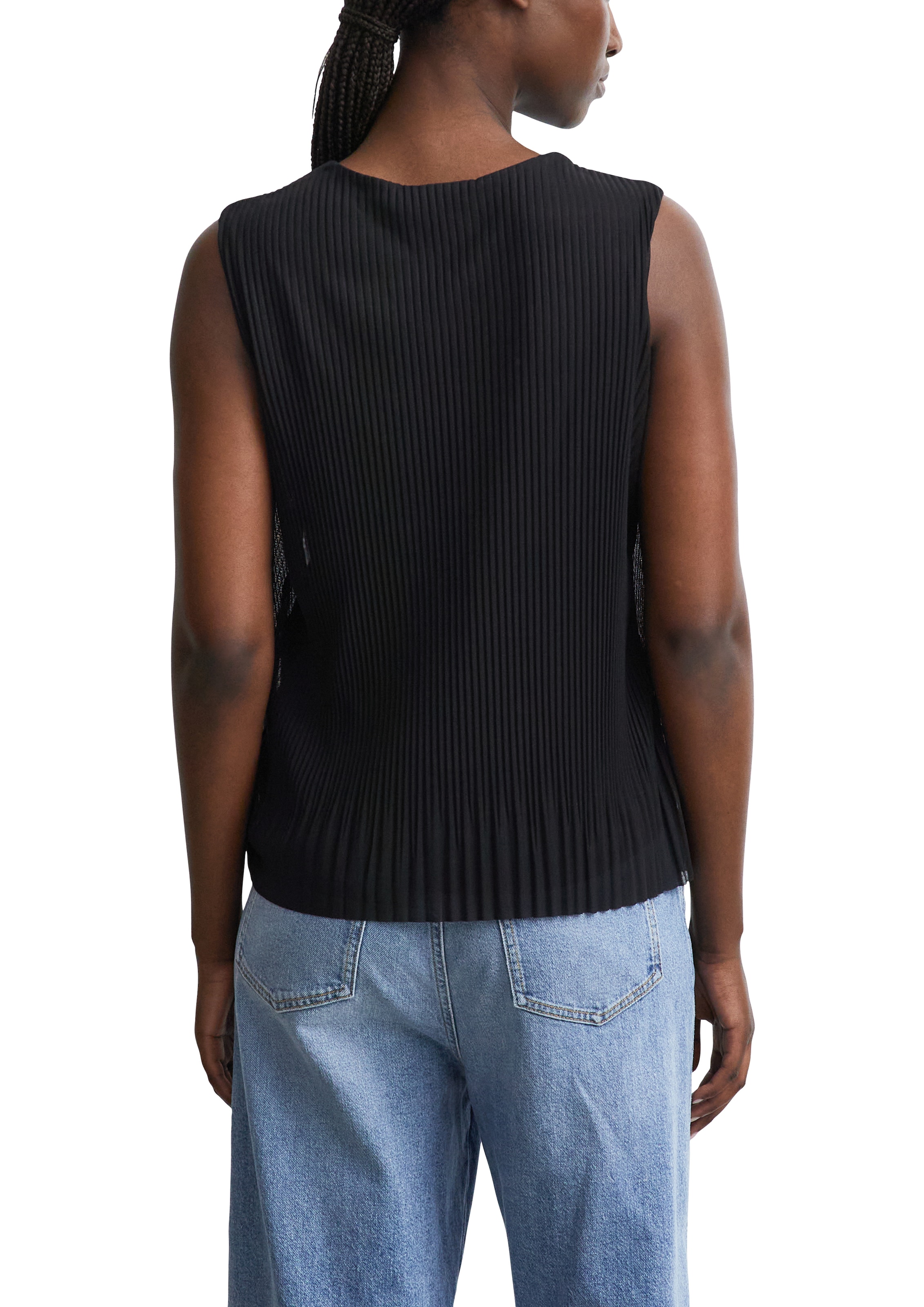 Comma T-Shirt Sommertop mit feiner Struktur