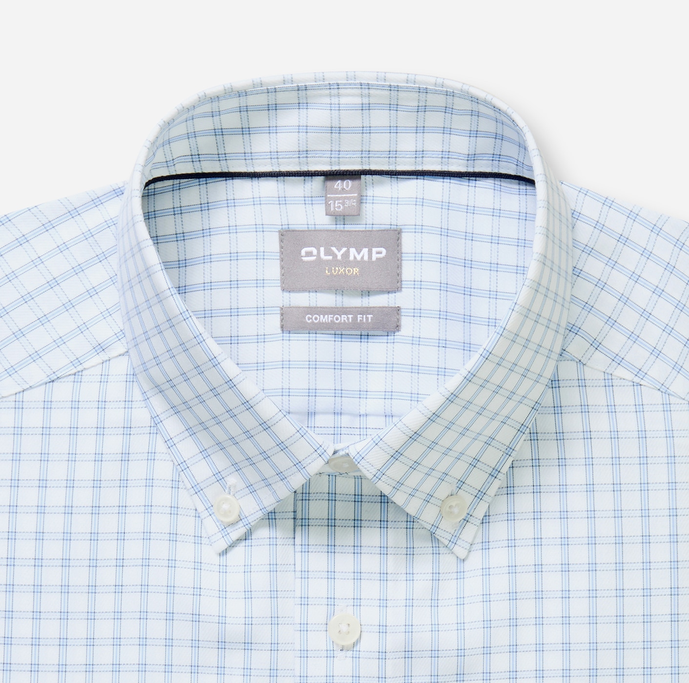 OLYMP Langarmhemd Businesshemd, kariert, Button-down-Kragen, comfort fit, formbeständig