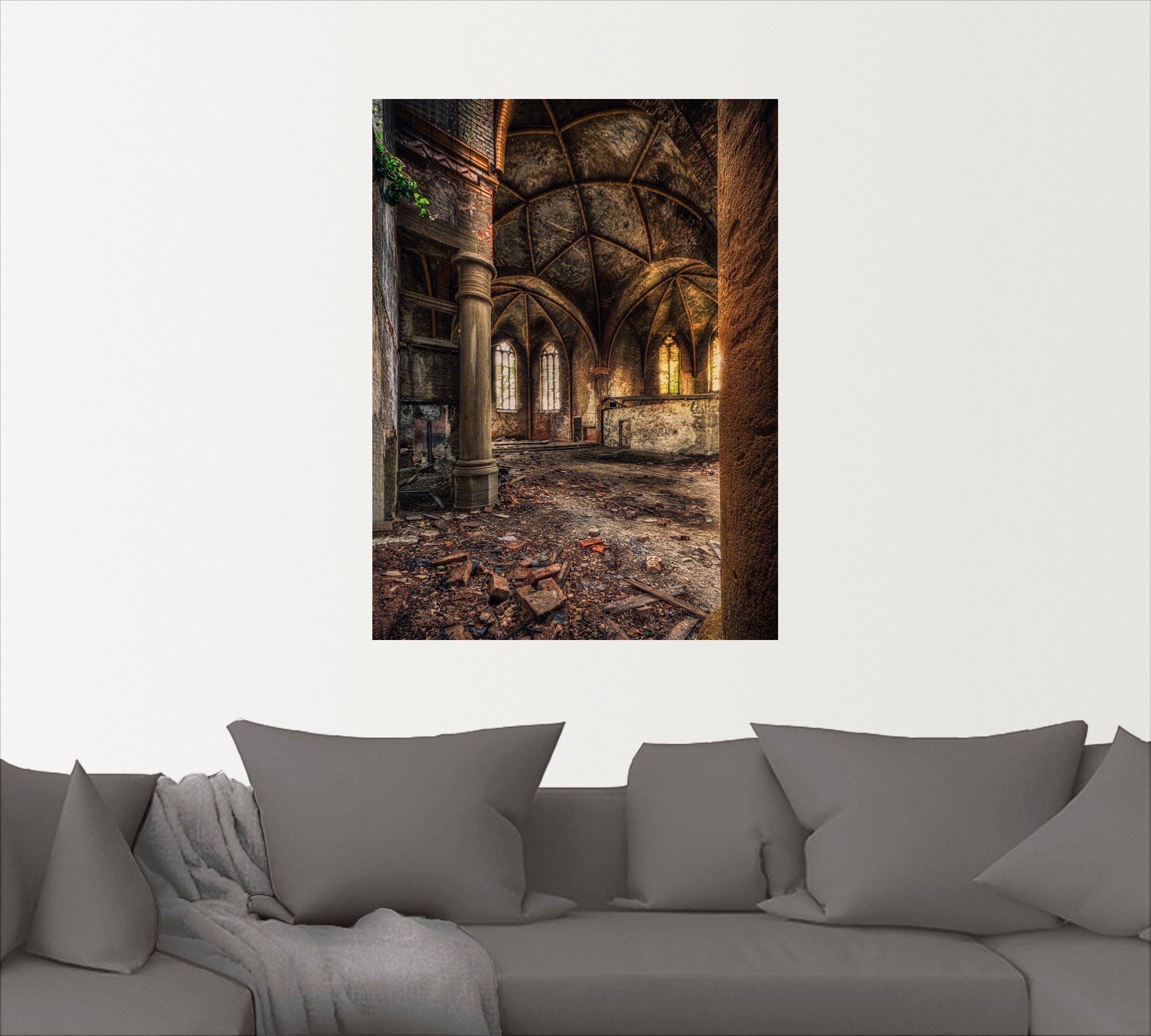 Artland Wandbild »Lost Place - verlassene Kirche II«, Gebäude, (1 St.), als Leinwandbild, Wandaufkleber in verschied. Größen