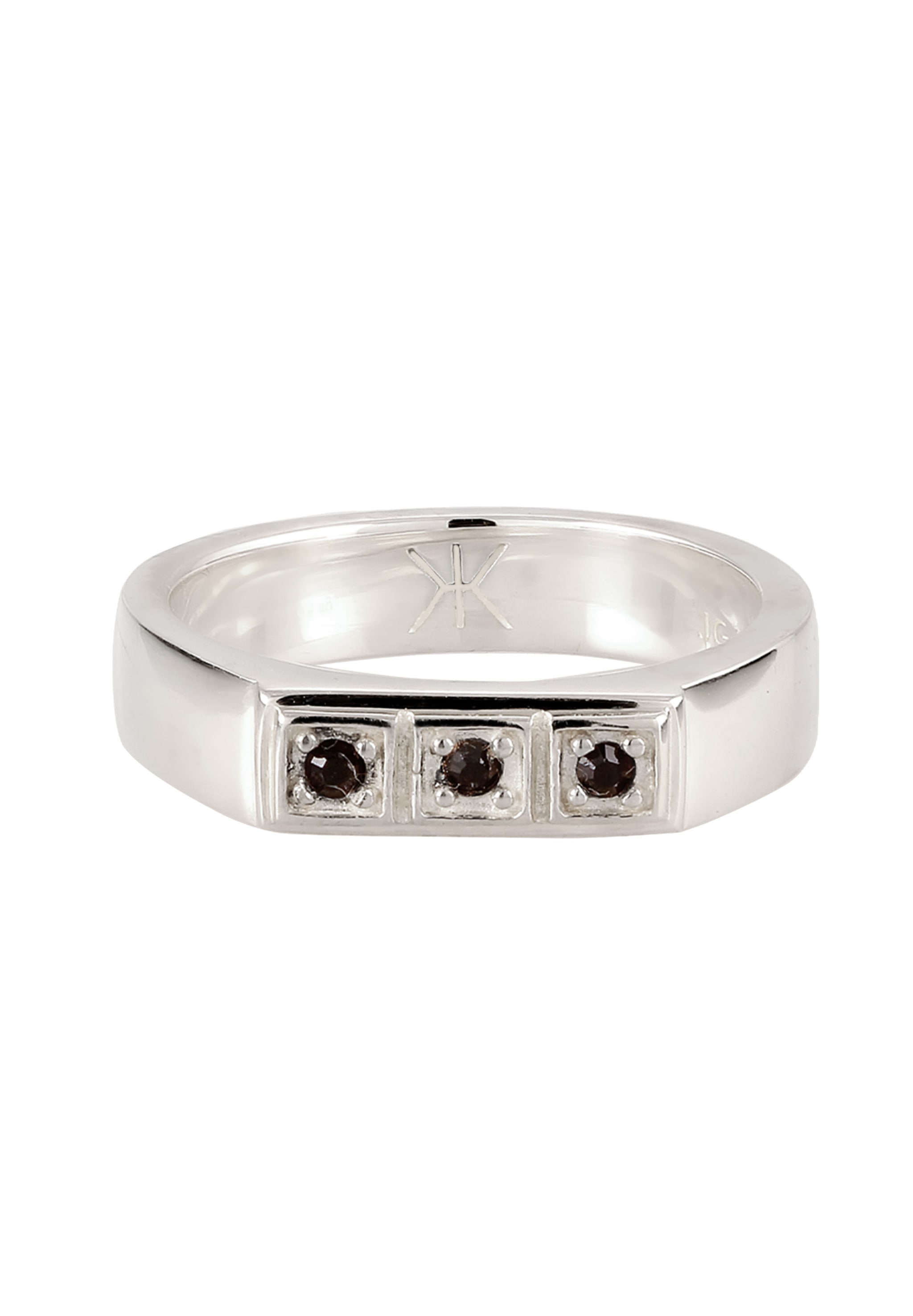 Kuzzoi Silberring »Ring Siegelring mit Kristallen von Swarovski® 925 Sterling Silber«