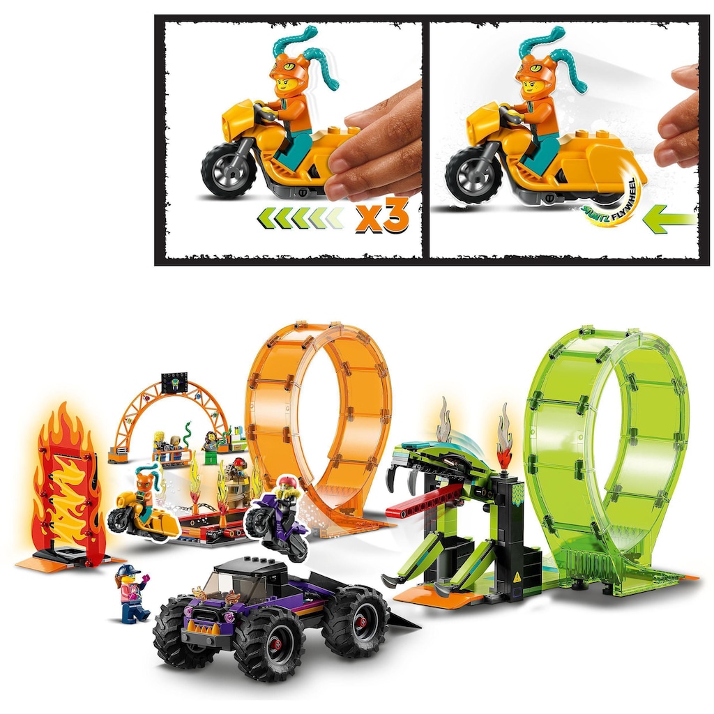 LEGO® Konstruktionsspielsteine »Stuntshow-Doppellooping (60339), LEGO® City Stuntz«, (598 St.)