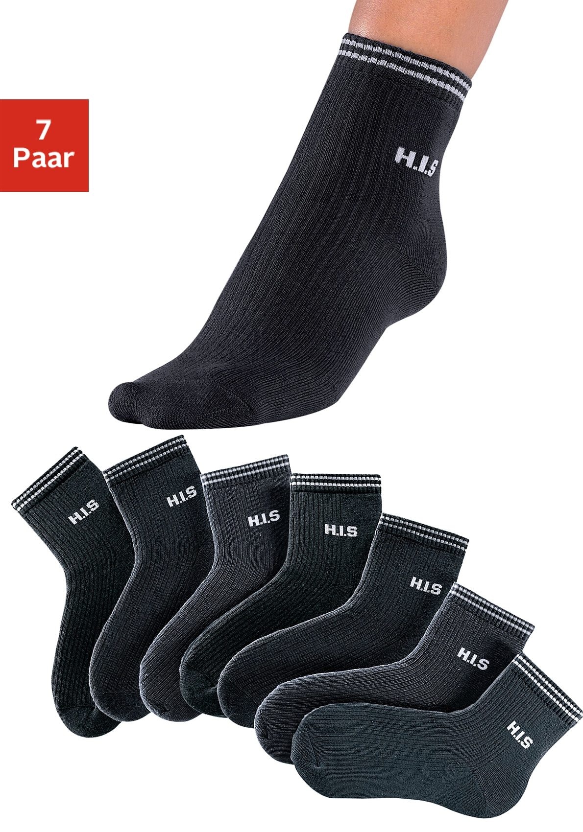 Kurzsocken, (Packung, 7 Paar), mit Vollfrottee