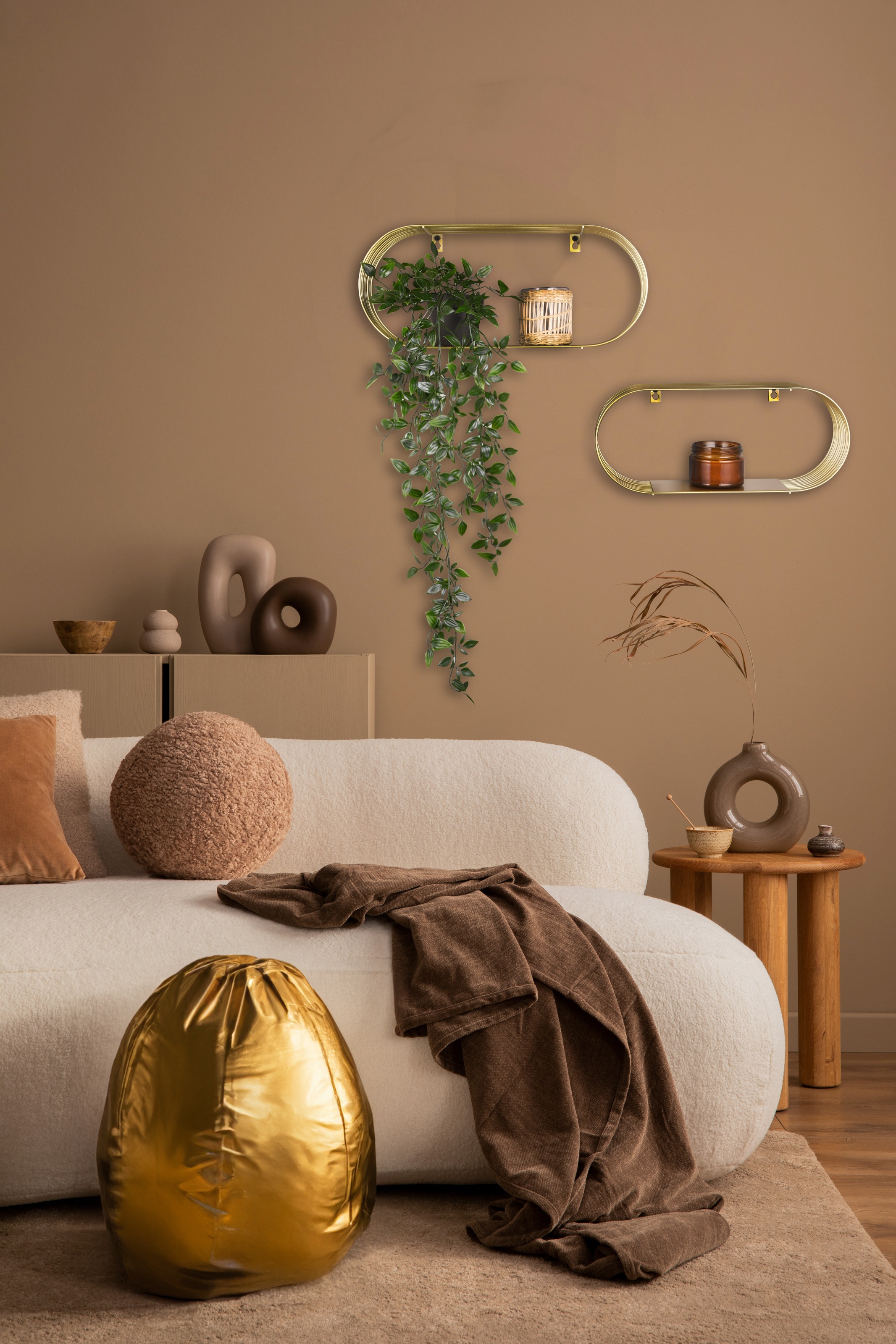 MIRRORS AND MORE Wandregal »Joyce«, (Set, 2 St.), Mit Metallstreben, Wandmontage