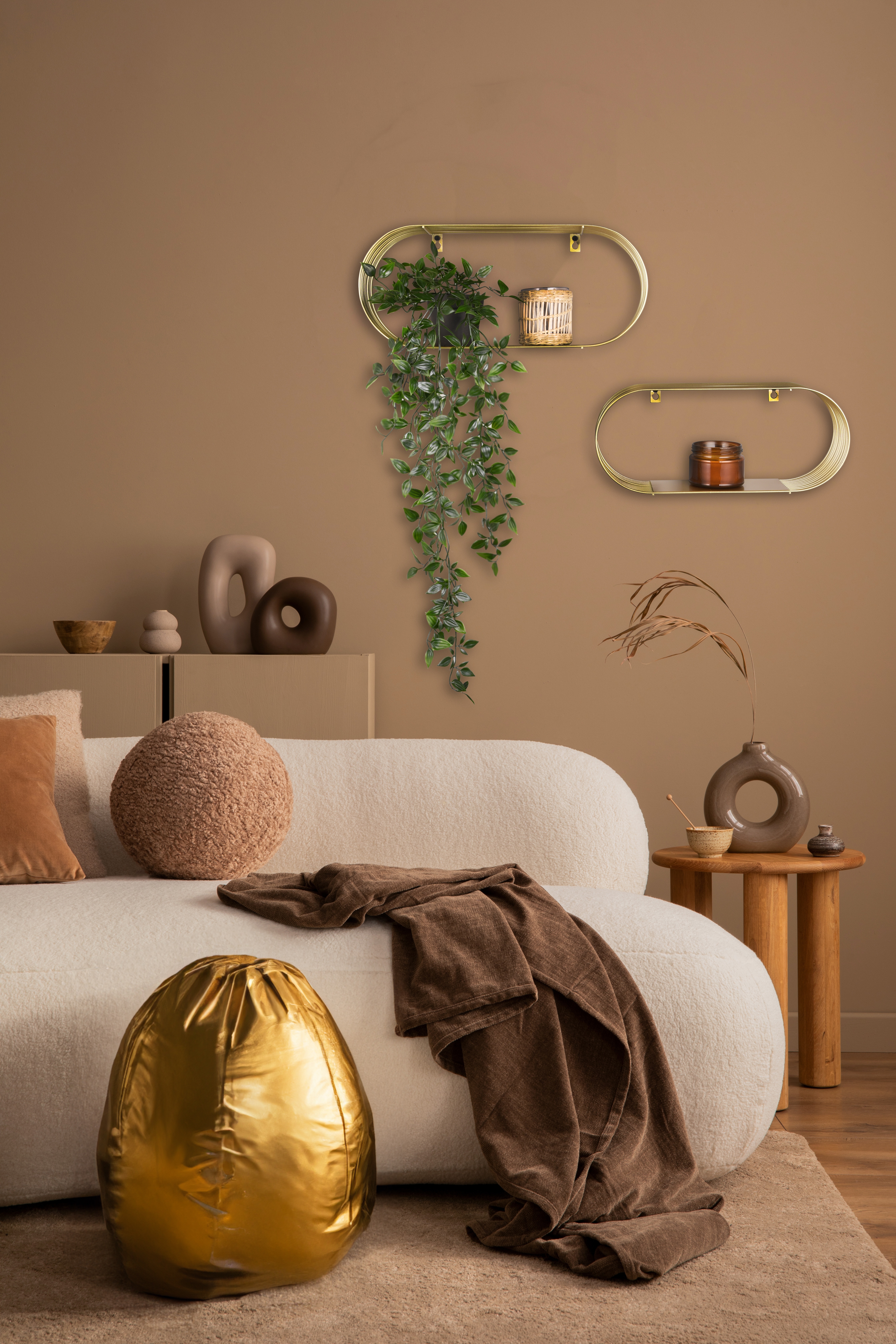 Mirrors And More Wandregal »Joyce« Set in goldfarben, Größe B/H/T: 43 cm x 18 cm x 10 cm