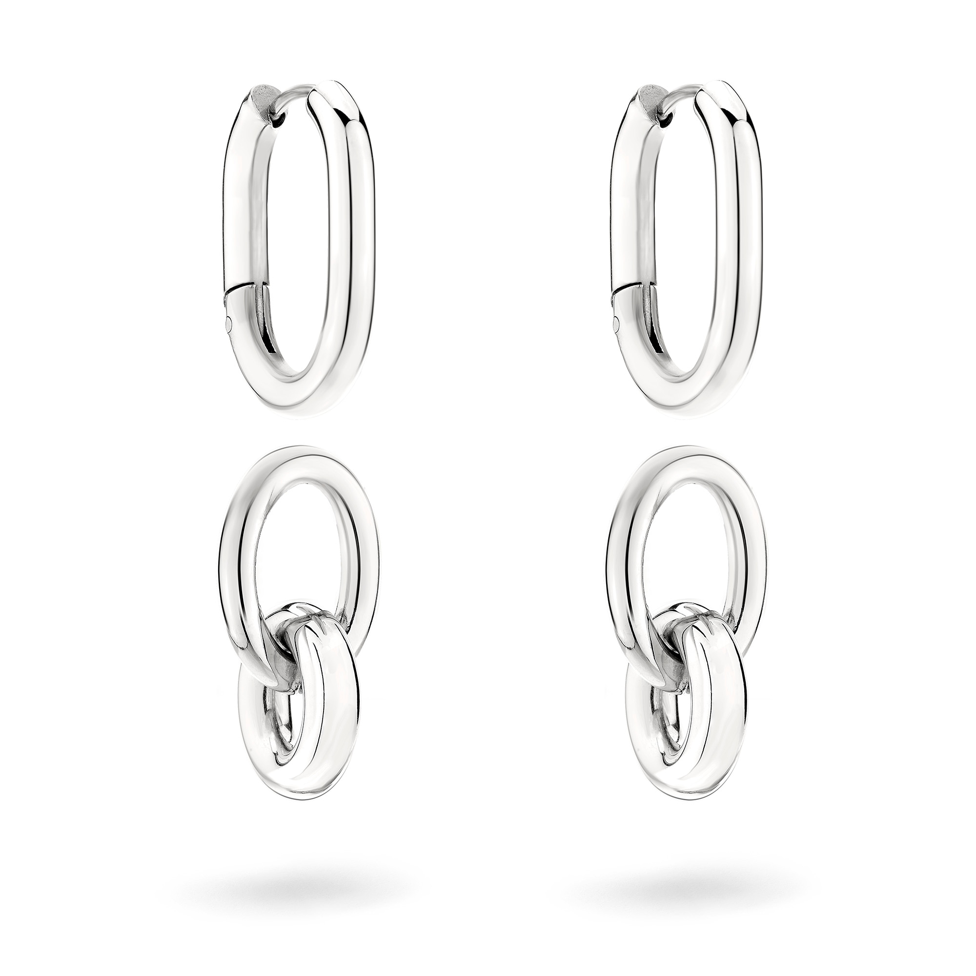 Liebeskind Berlin Paar Creolen »Schmuck Geschenk Edelstahl Ohrringe Modern Knot« Einhänger abnehmbar