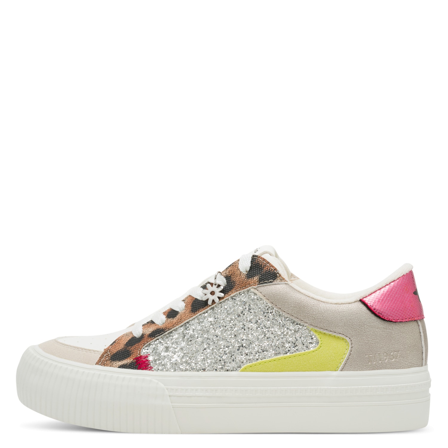 Tamaris Plateausneaker  , Freizeitschuh, Halbschuh, Schnürer mit Kontrastbesätzen und Glitzer