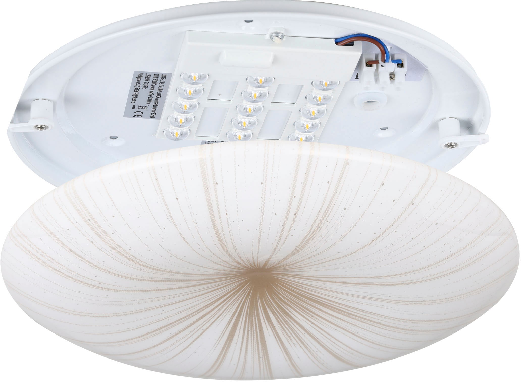 EGLO Deckenleuchte »NIEVES 1«, Leuchtmittel LED-Modul | LED fest integriert, Ø 31 cm, Deckenleuchte, Flurlampe in weiß und gold, Schlafzimmerlampe