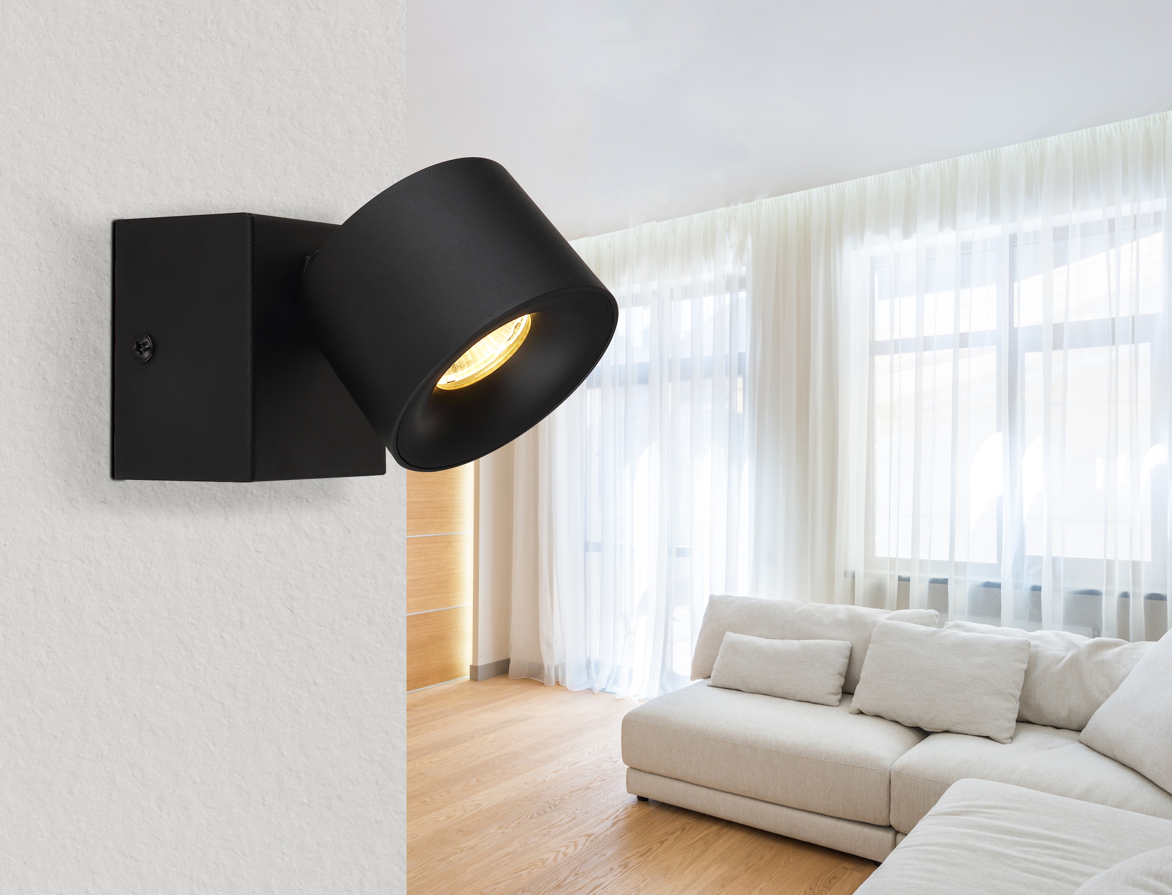 GLOBO LIGHTING LED Wandstrahler »RAE« LED-Modul 1 Stk. Warmweiß Wandspot, Flur, Wohnzimmer, Arbeitszimmer