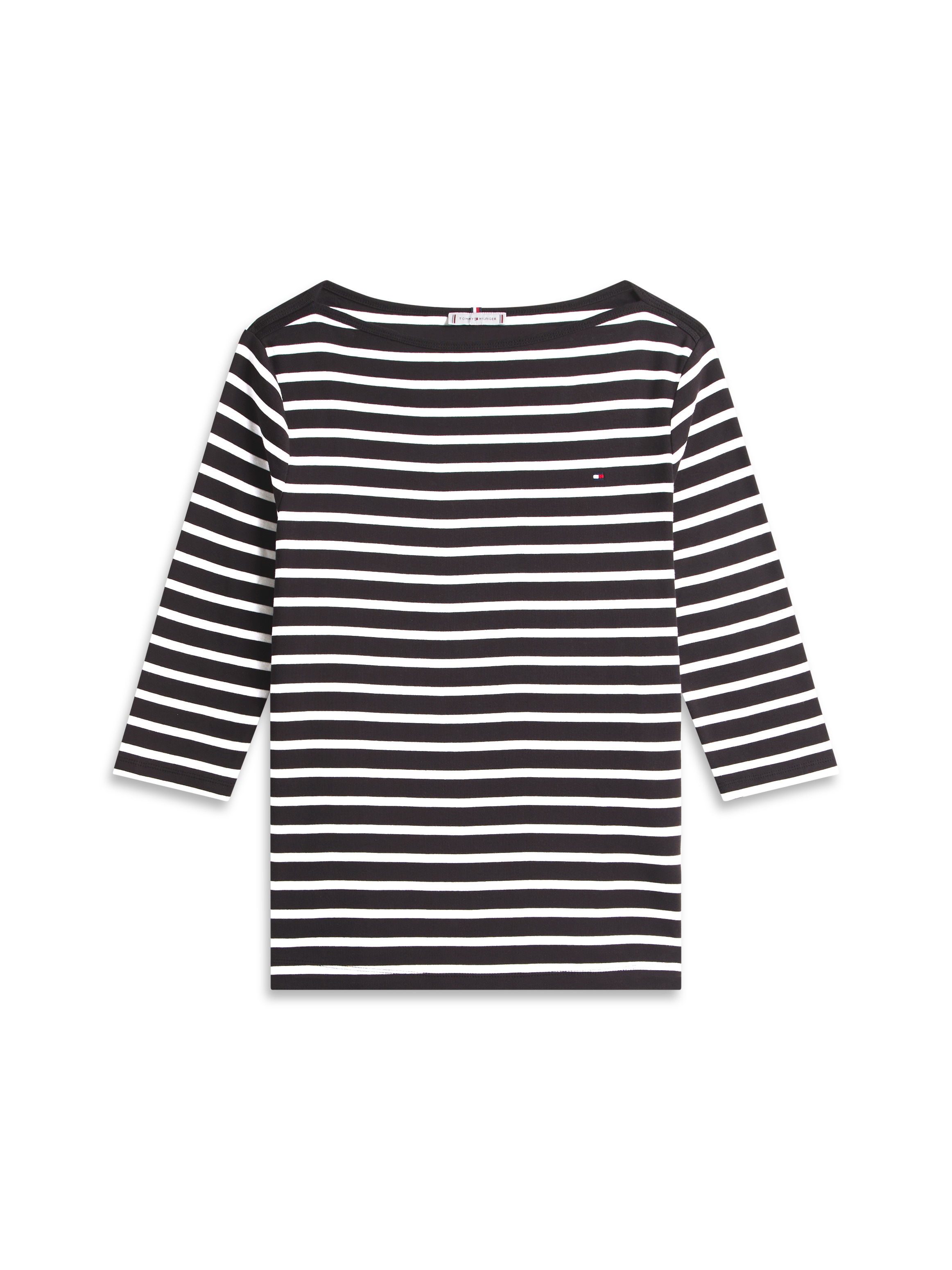 Tommy Hilfiger Curve T-Shirt »CRV SLIM CODY BOAT-NK 3/4SLV« in Großen Größen, 3/4 Ärmel, Logostickerei