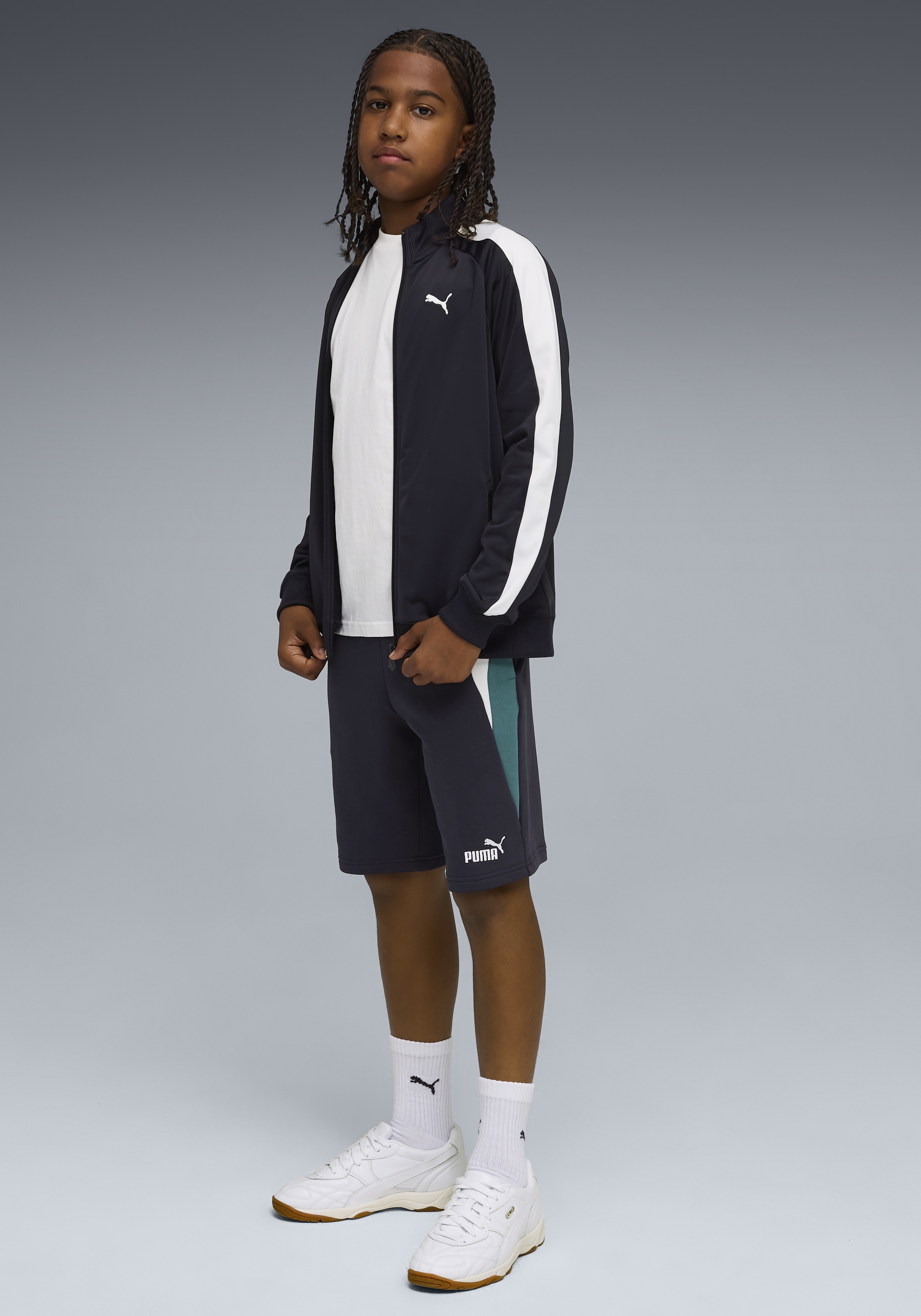 PUMA Trainingsshorts »ESS BLOCK SHORTS TR B«  aus Baumwollmischung, mit Eingrifftaschen, Regular Fit