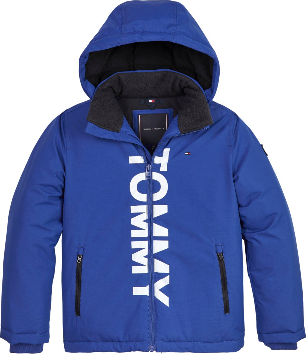 Tommy Hilfiger Winterjacke, mit geteiltem Logodruck vorn