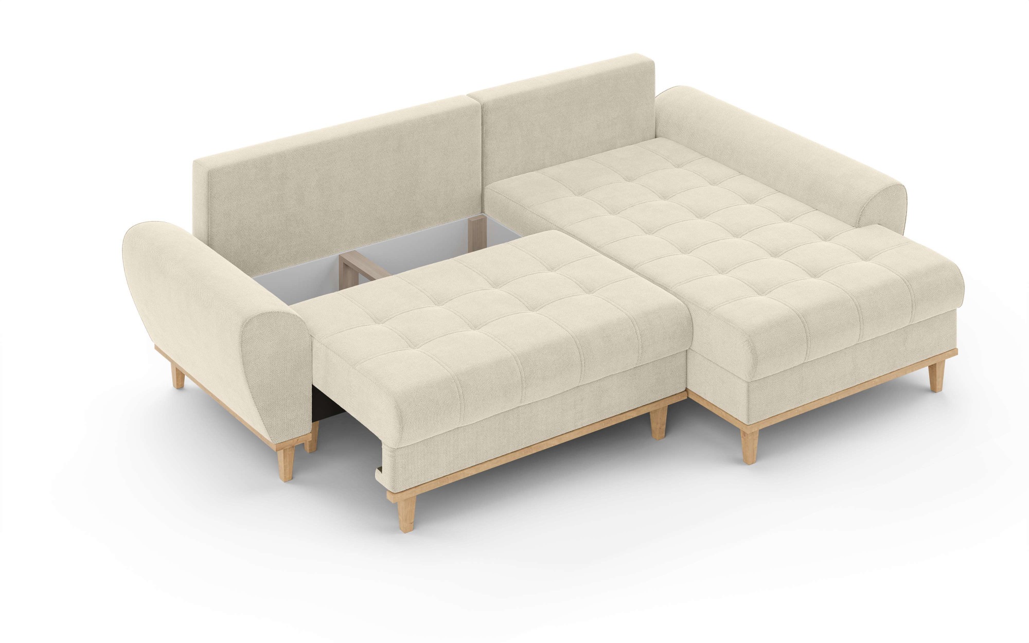 Home affaire Ecksofa »Ahrdorf mit Bettfunktion und Bettkasten, Maße: B/H/T 268/86/175 cm«, L-Form mit 3 Rückenkissen und moderne gerundete Armlehnen