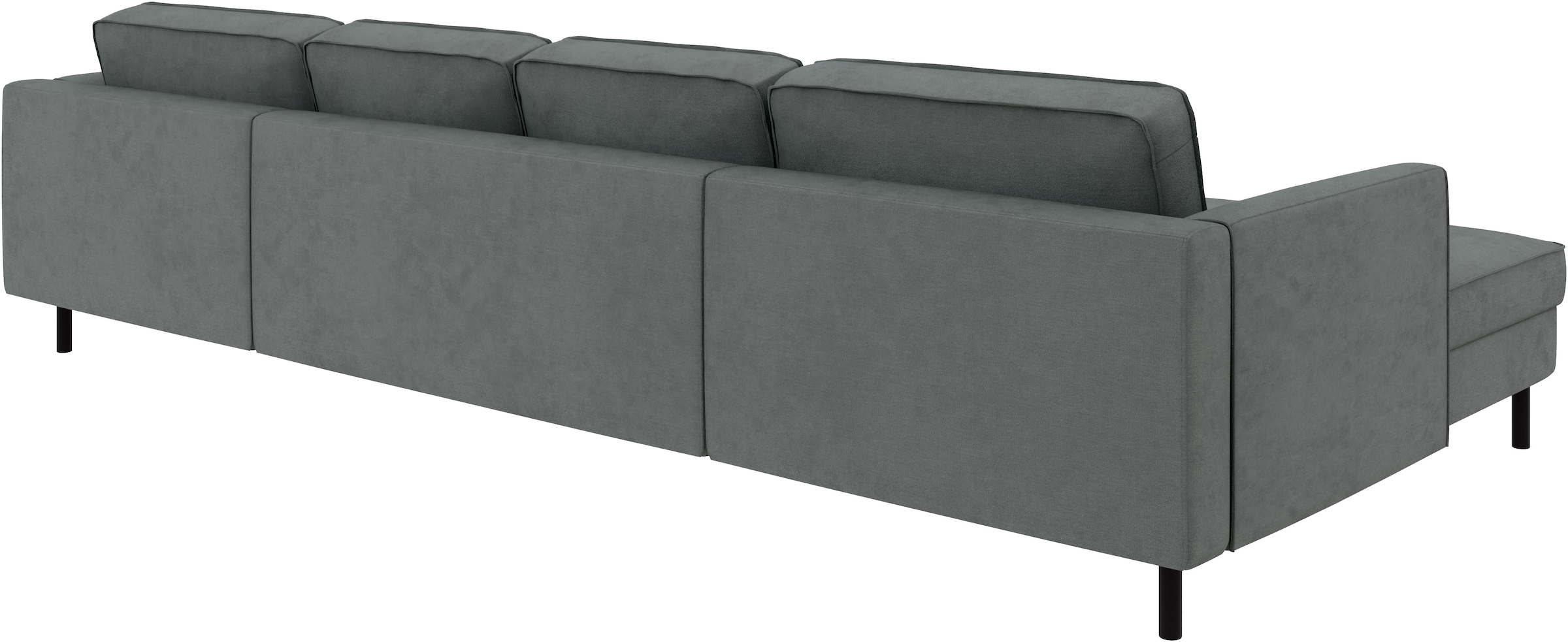 Home affaire Wohnlandschaft »Booster II, whlw. mit Schlaffunktion & Bettkasten, Fuß schwarz« Sofa in U-Form, Breite 305 cm, in Cord oder Struktur LEO o. LINO