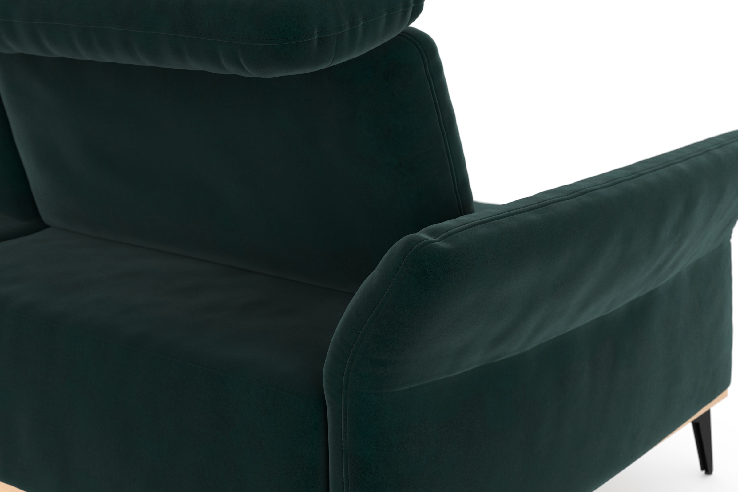 Places of Style Ecksofa »Fjord L-Form«, massiv, wahlweise mit Armlehnfunktion, Kopf- Sitztiefenverstellung