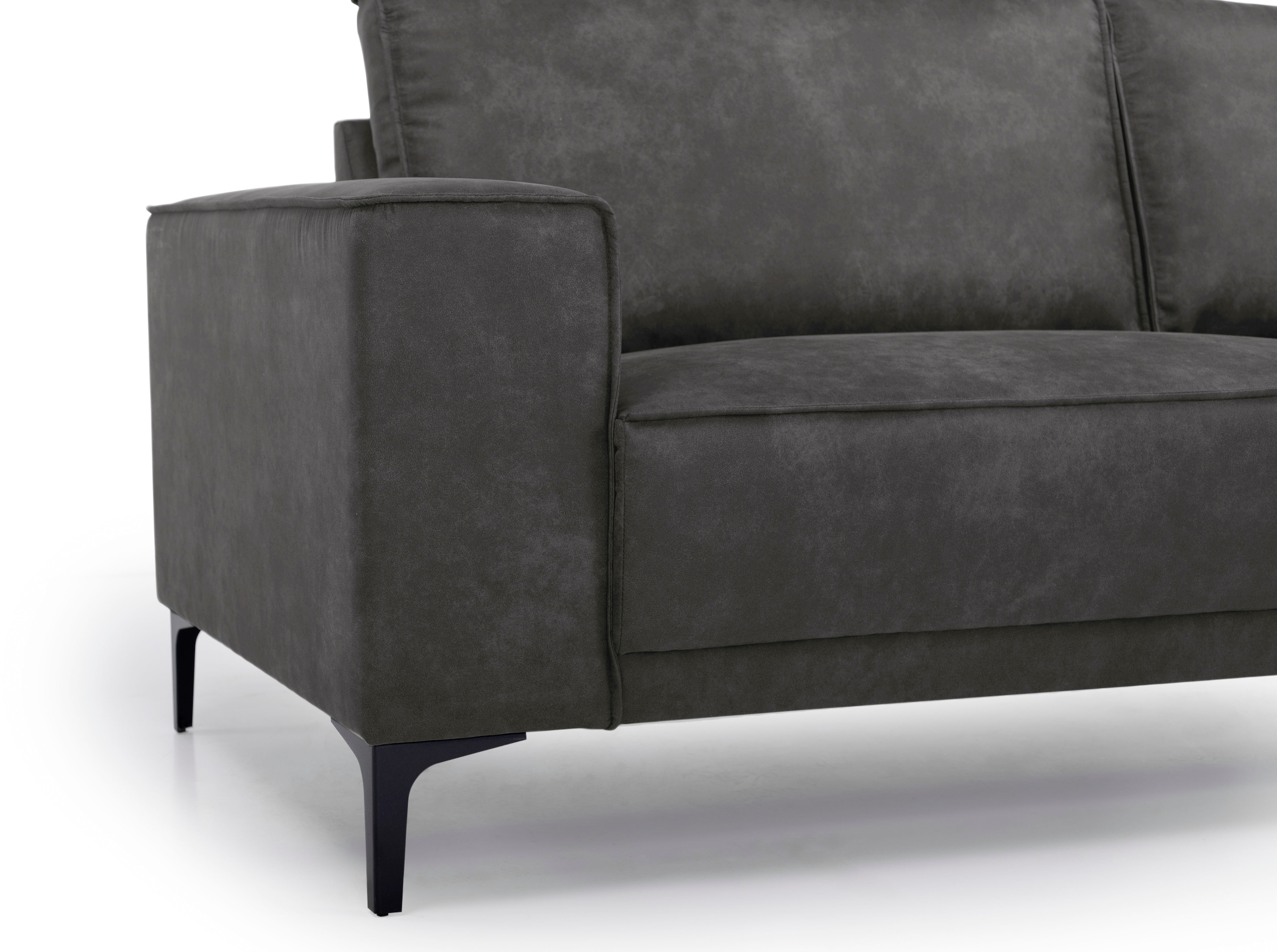 Places of Style 3-Sitzer »3er Sofa Oland, Struktur, Flachgewebe, Luxus-Microfaser, Boucle«, 224 cm, Wellenunterfederung, Skandi-Design, Metallfüße