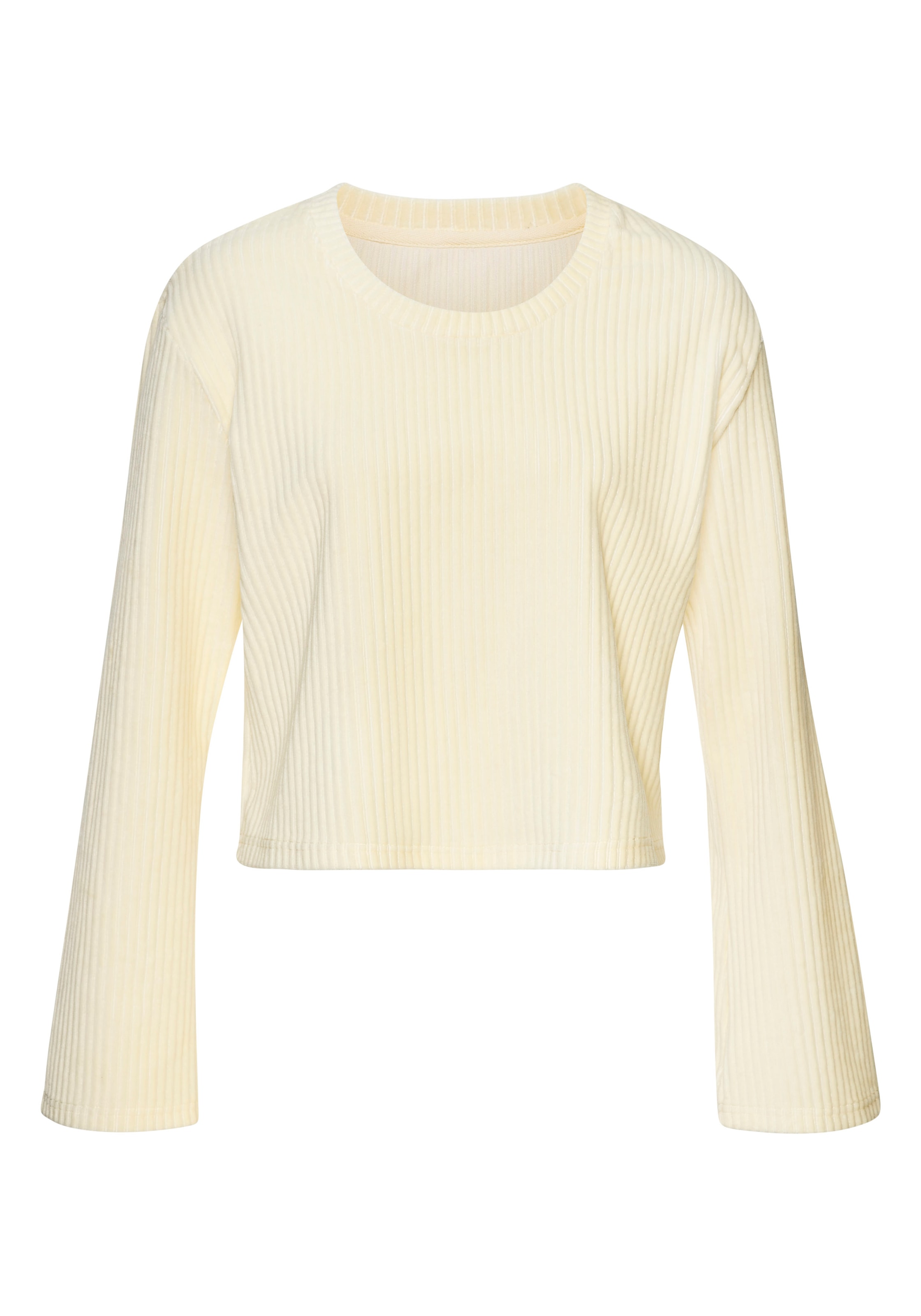 Buffalo Langarmshirt mit weicher Cord-Struktur