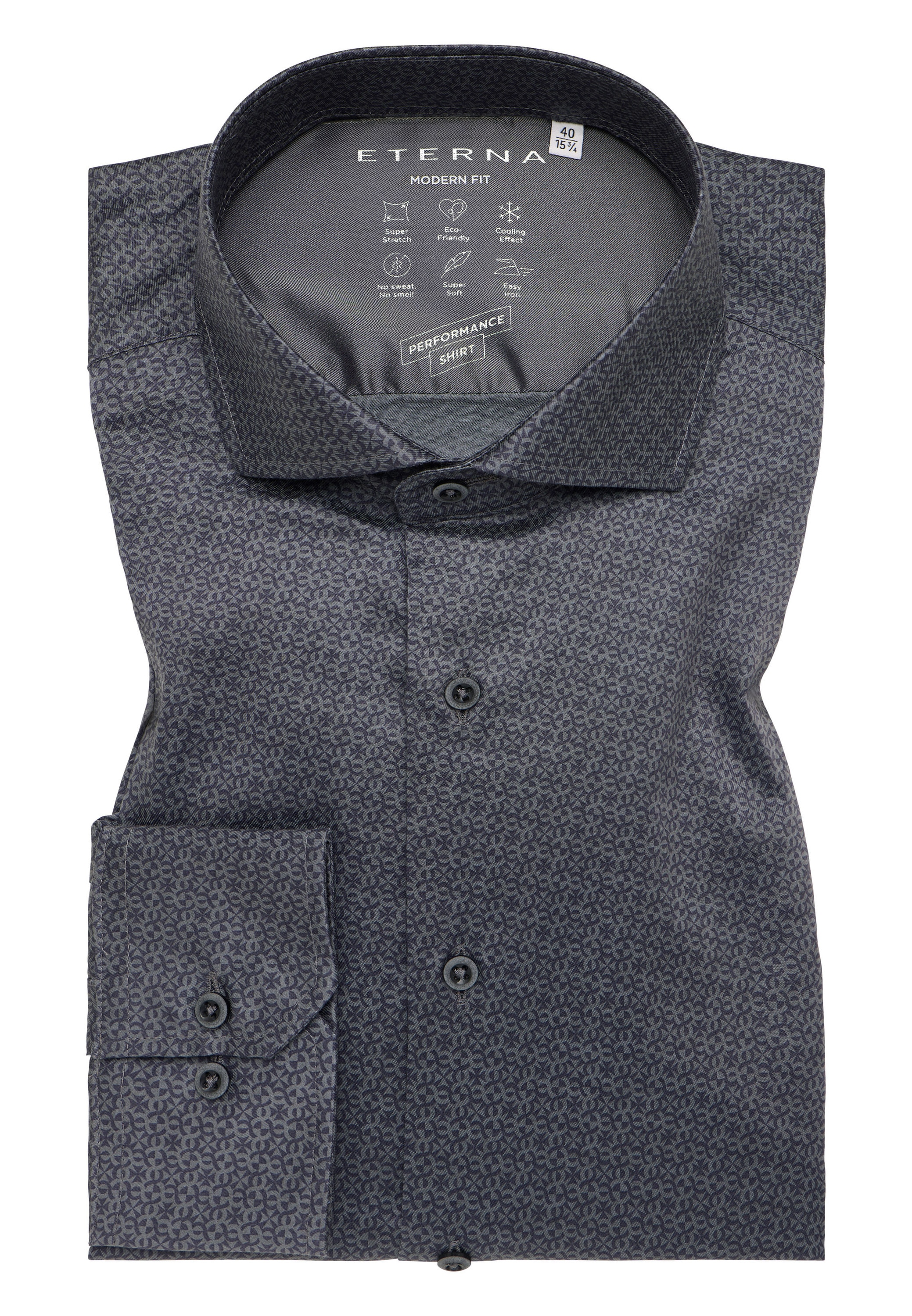 Eterna Langarmhemd »MODERN FIT«, EASY IRON (bügelleicht)