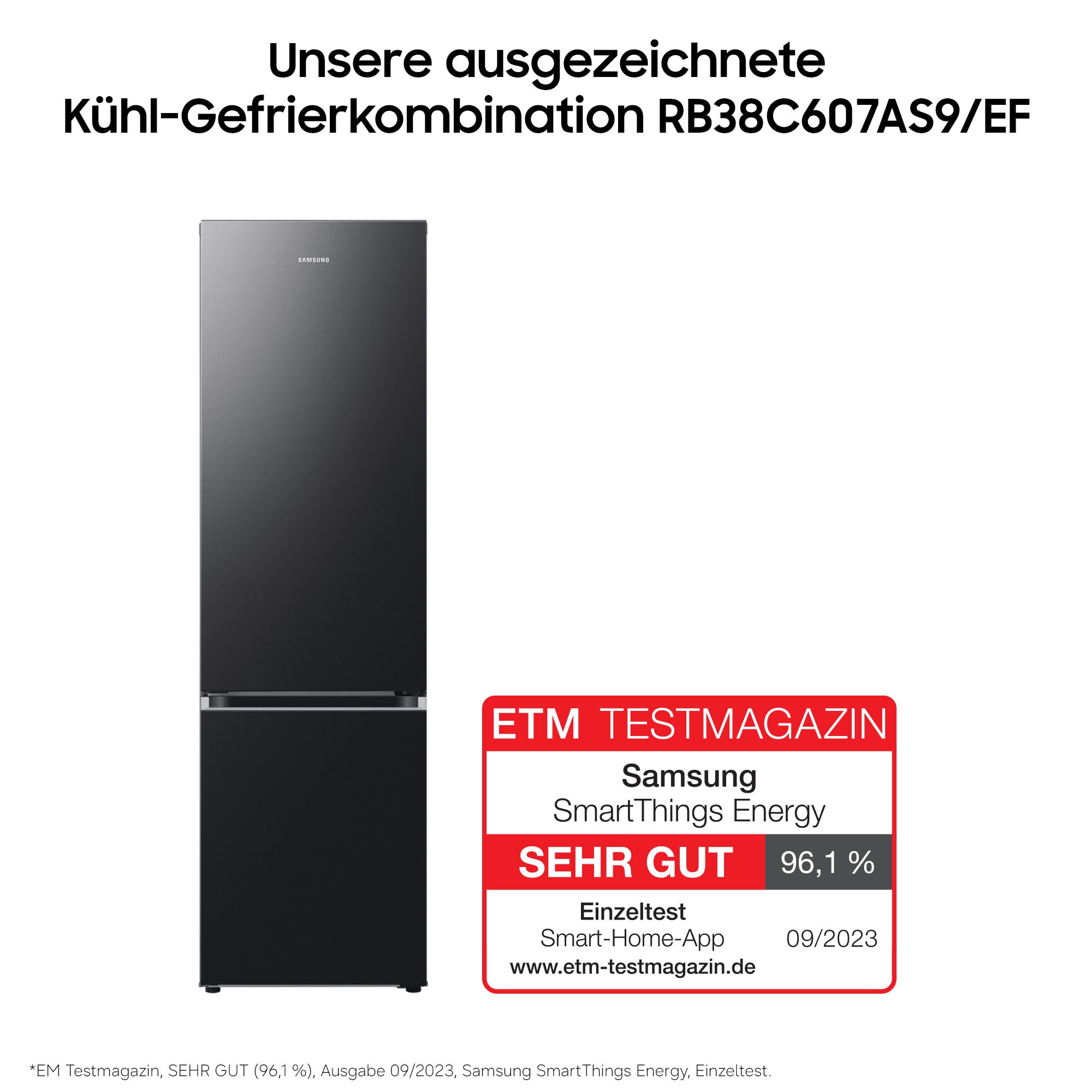 Samsung Kühl-/Gefrierkombination 7300A Serie »RB38C607AB1« 203 cm hoch 59,5 cm breit No Frost+, SpaceMax, Wifi & AI Energy Mode