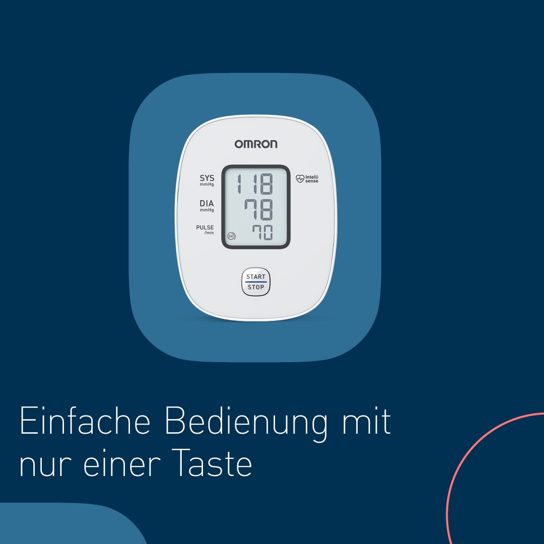 Omron Blutdruckmessgerät »X2 Basic«, klinisch validierte Genauigkeit mit nur einem Knopfdruck