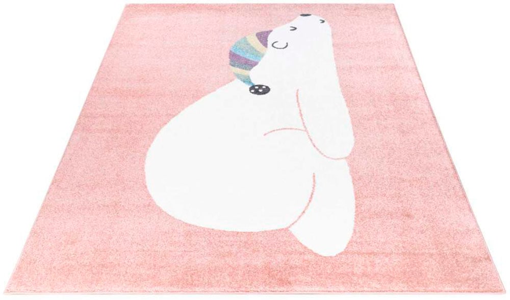 Carpet City Kinderteppich »ANIME921«, rechteckig, 11 mm Höhe, Kinderzimmer Teppich Modern mit Mond, Blumen, Wolken, Creme, Multi