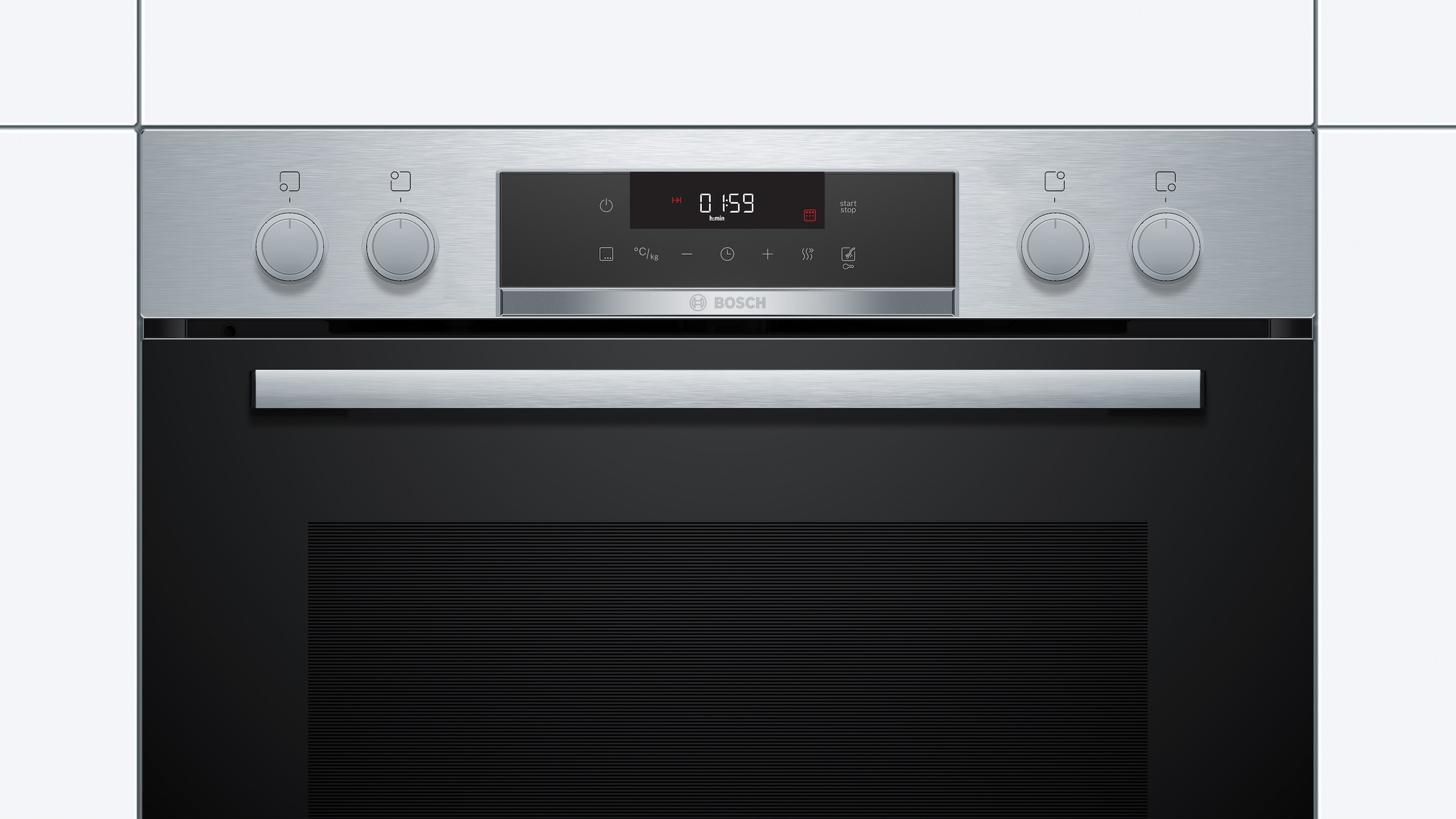 BOSCH Elektro-Herd-Set »HND271AS63«, mit Teleskopauszug nachrüstbar, Pyrolyse-Selbstreinigung, 3D Heißluft