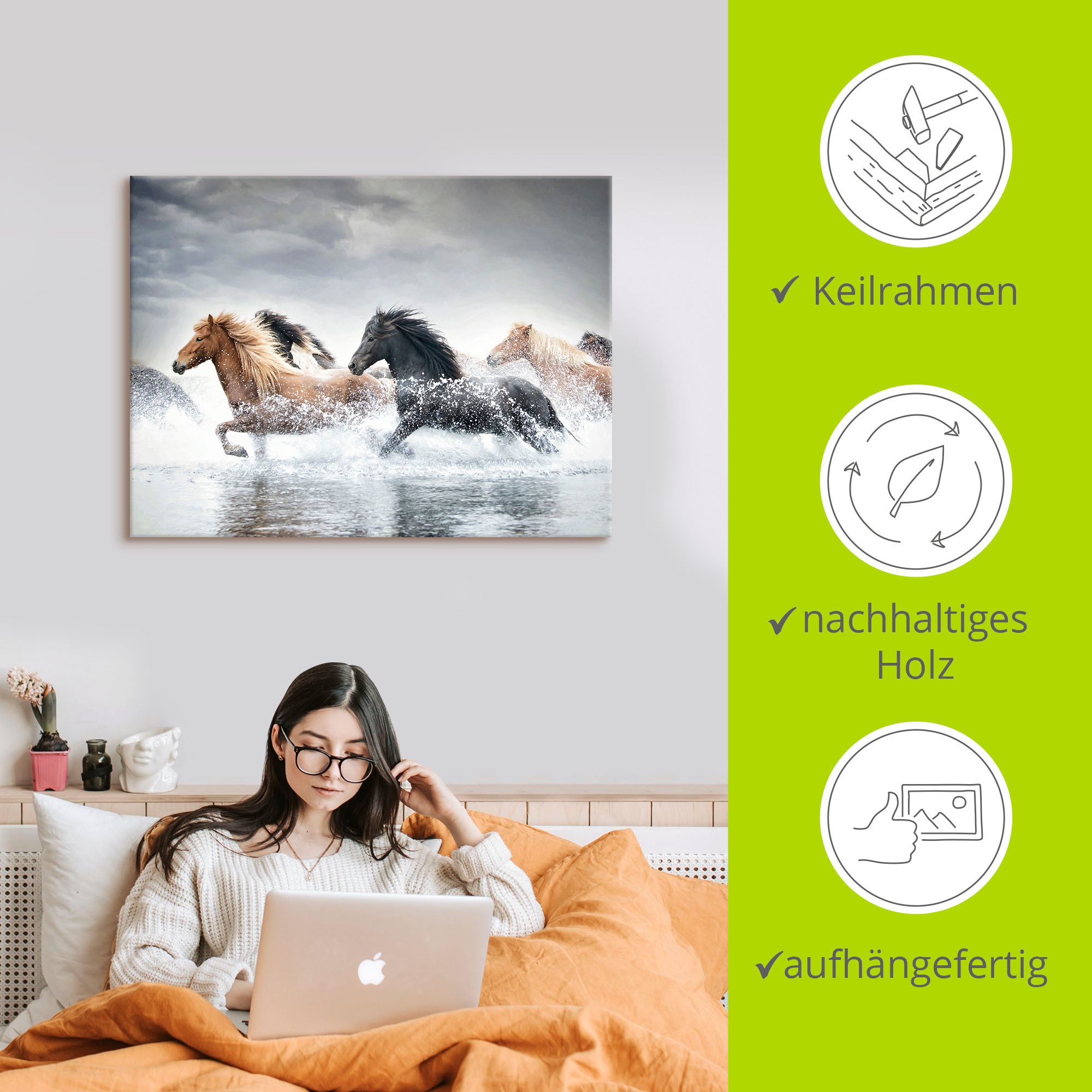 Artland Wandbild »Pferderennen V«, Pferdebilder, (1 St.), als Leinwandbild, Poster in verschied. Größen