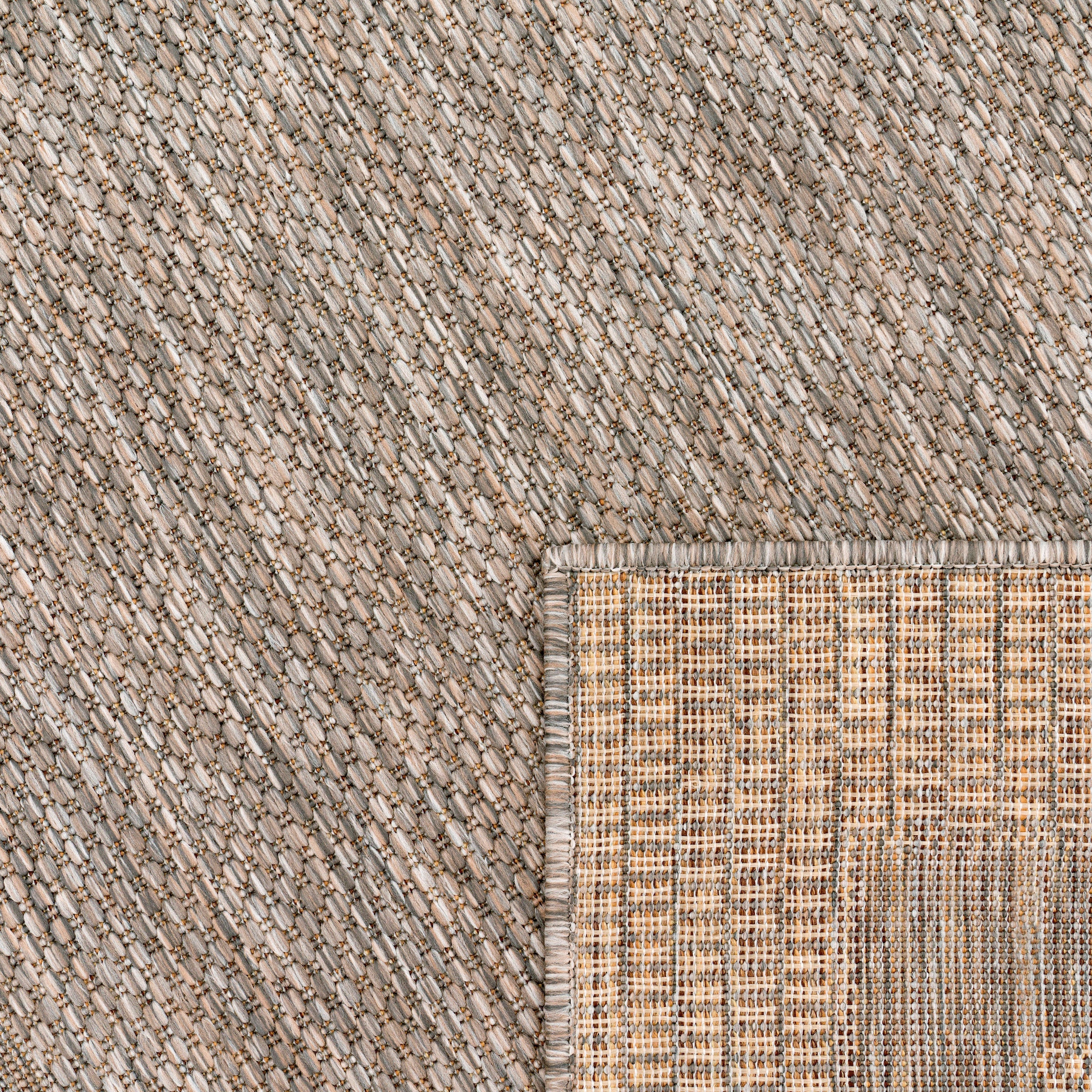 Paco Home Teppich »Roma 272«, rechteckig, 4 mm Höhe, Flachgewebe, meliert, mit dezenter Bordüre, In- und Outdoor geeignet