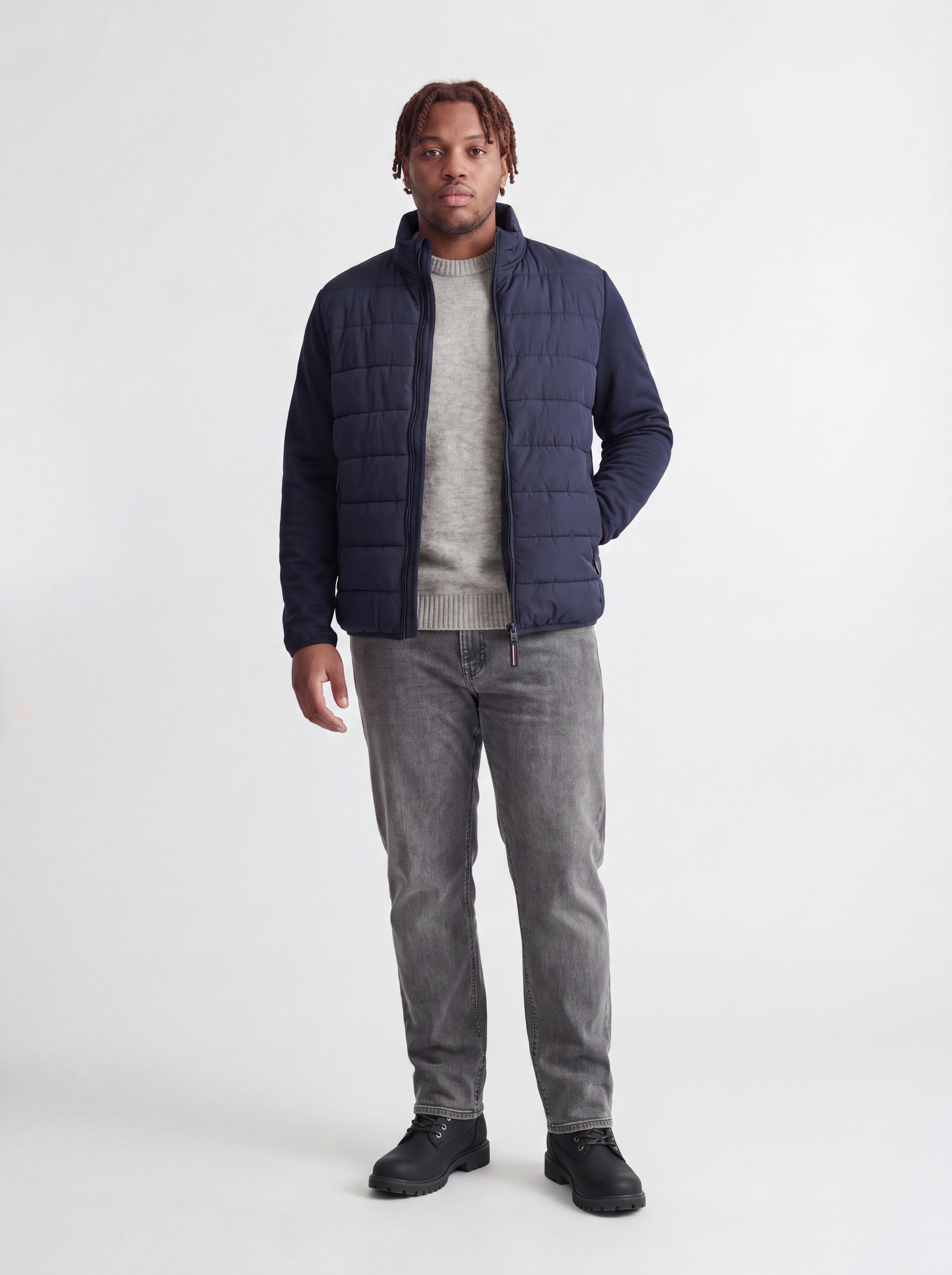 Jack & Jones PlusSize Steppjacke »JJETATE HYBRID JACKET SN PLS« Kunstfaser, regular fit
