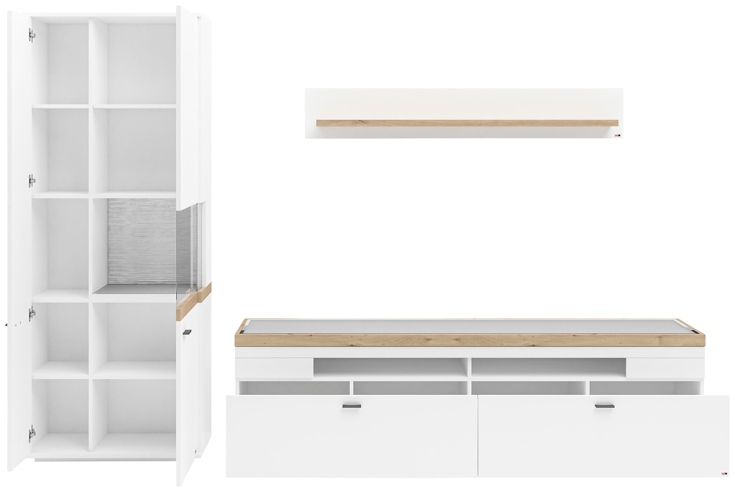 set one by Musterring Wohnwand »Lancaster«, 3-teilig mit Fronten in weiß  oder grau, Breite ca.300cm bestellen im OTTO Online Shop