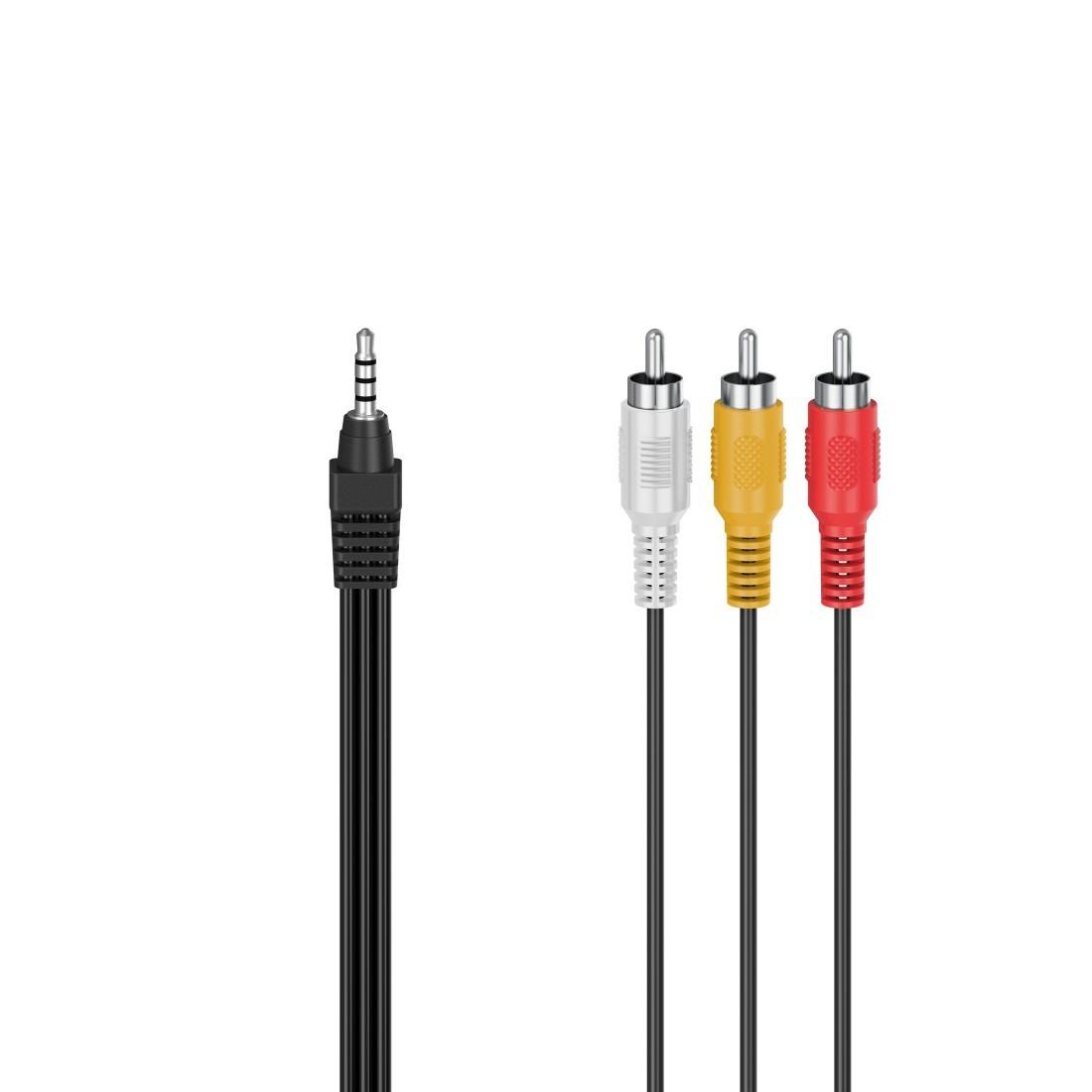 Hama Audio- & Video-Kabel »Audio-/Videokabel, 3,5 mm Klinken Stecker, 3 Cinch-Stecker, 1,5 m«, 3,5-mm-Klinke